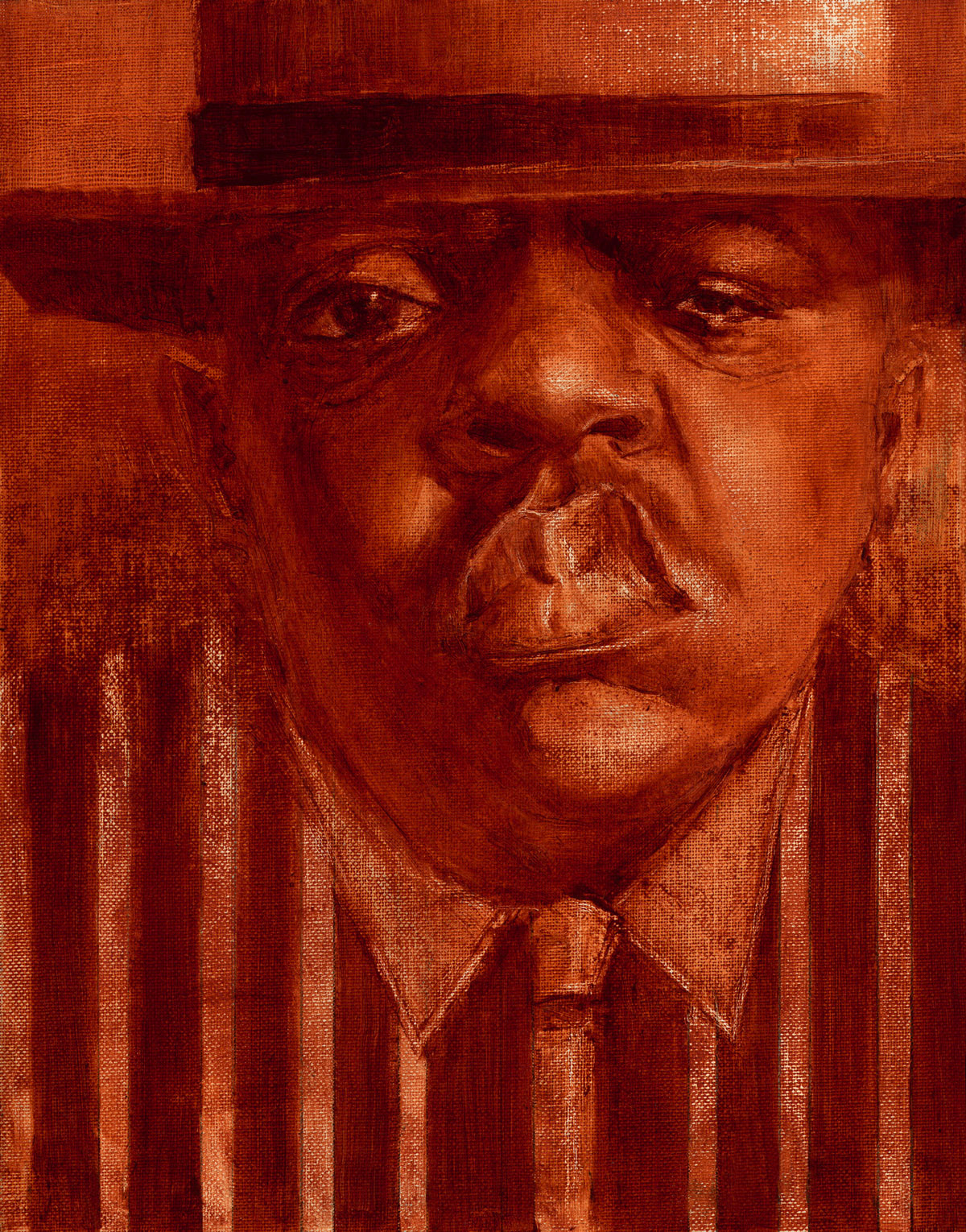 Wall art portrait of rapper BIGGIE by urban artist Justin BUA.