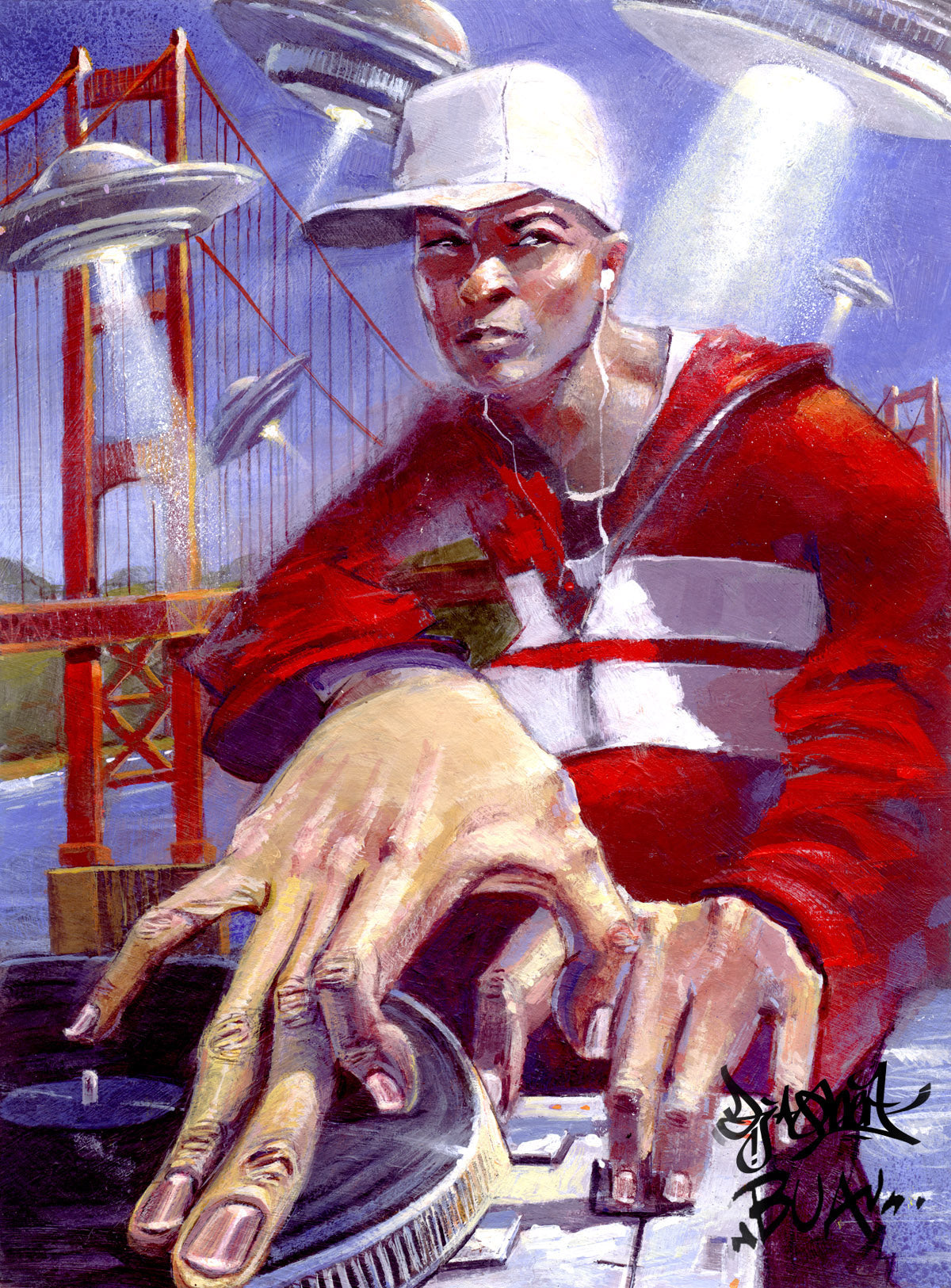 DJ Qbert Wall Art  by artist Justin BUA