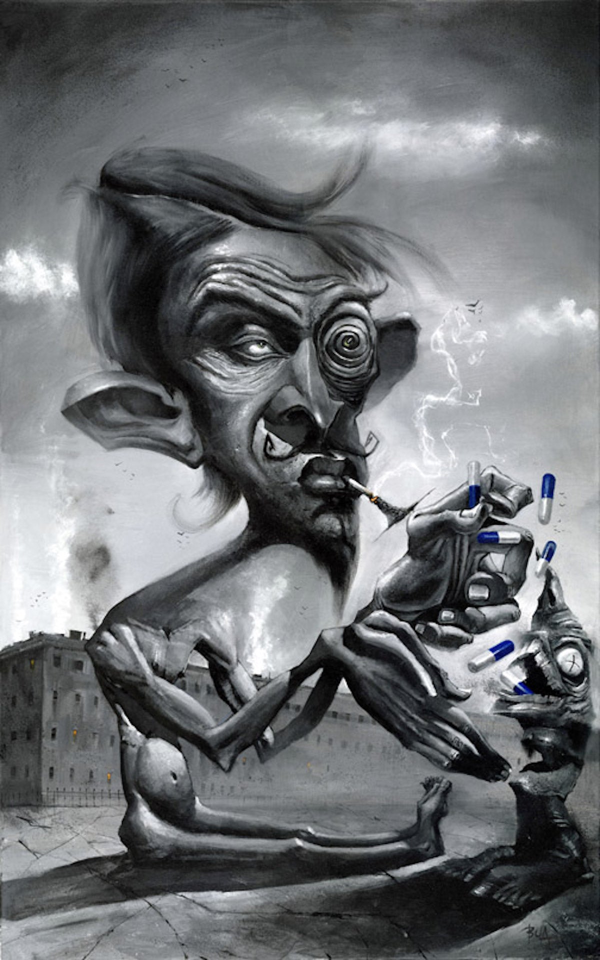 Urban surrealist Wall Art by artist Justin BUA