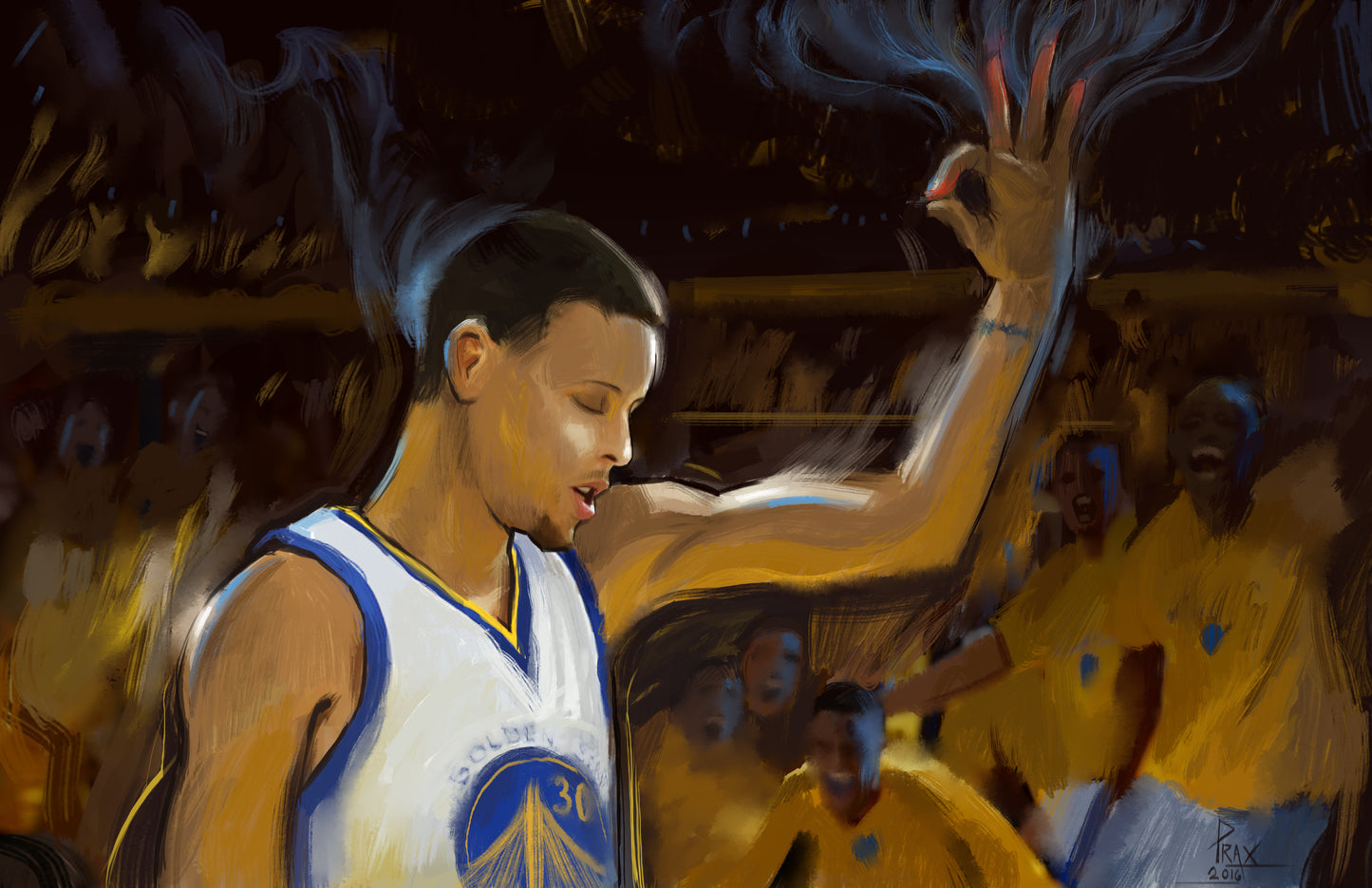 Stephen Curry Art Print by urban artist Justin BUA