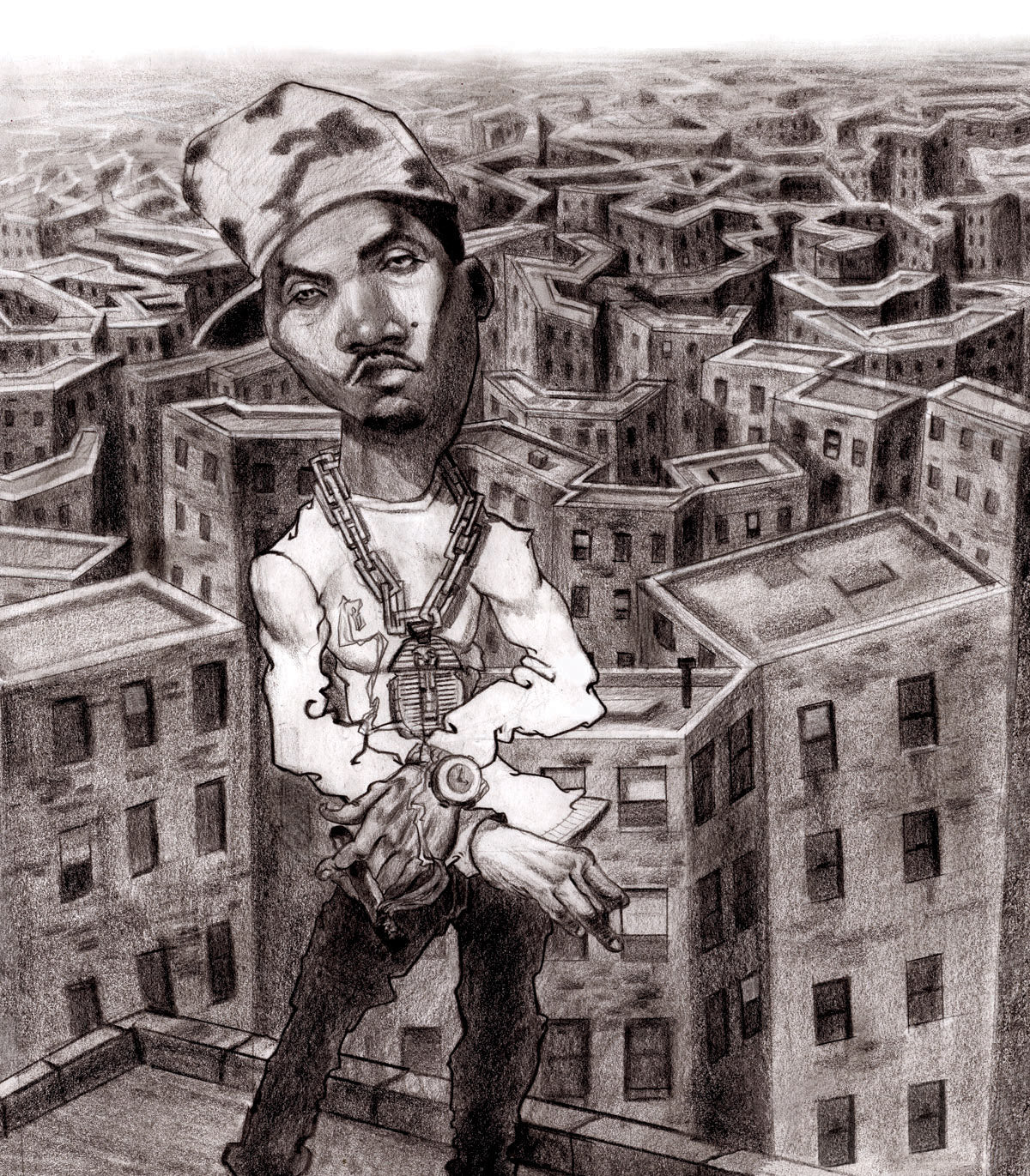 Nasty Nas Wall Art by urban artist Justin BUA