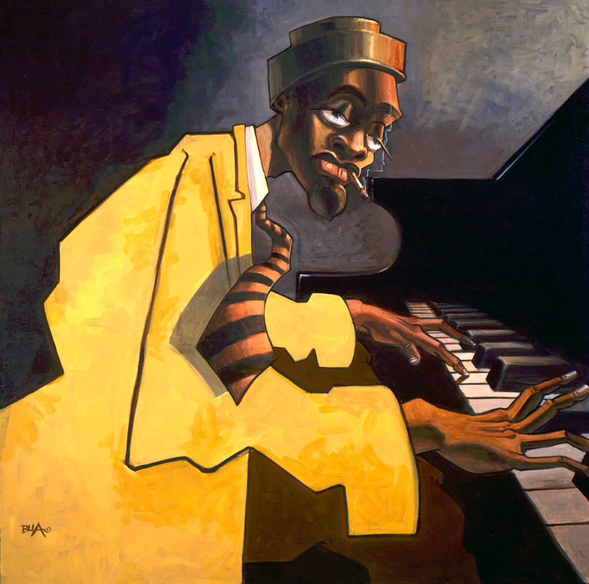 Jazz Piano Wall Art by urban artist Justin BUA