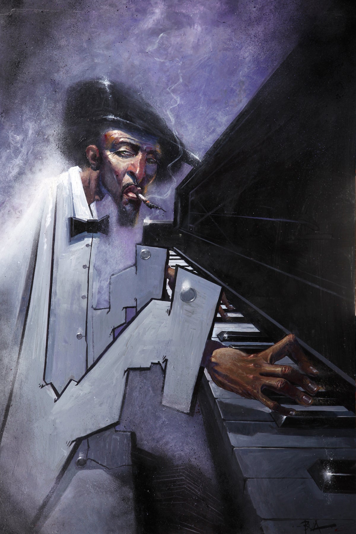 Jazz Piano Art Print by urban artist Justin BUA