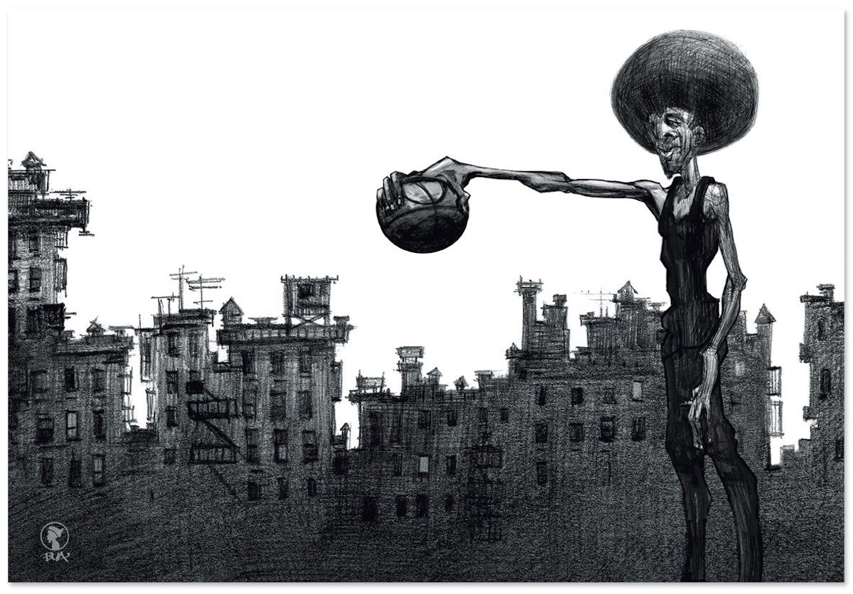 basketball wall art by artist Justin BUA