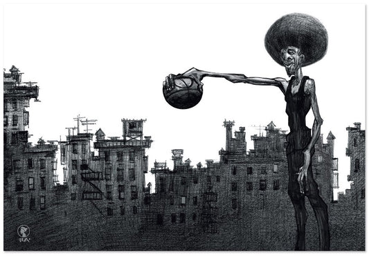 basketball wall art by artist Justin BUA