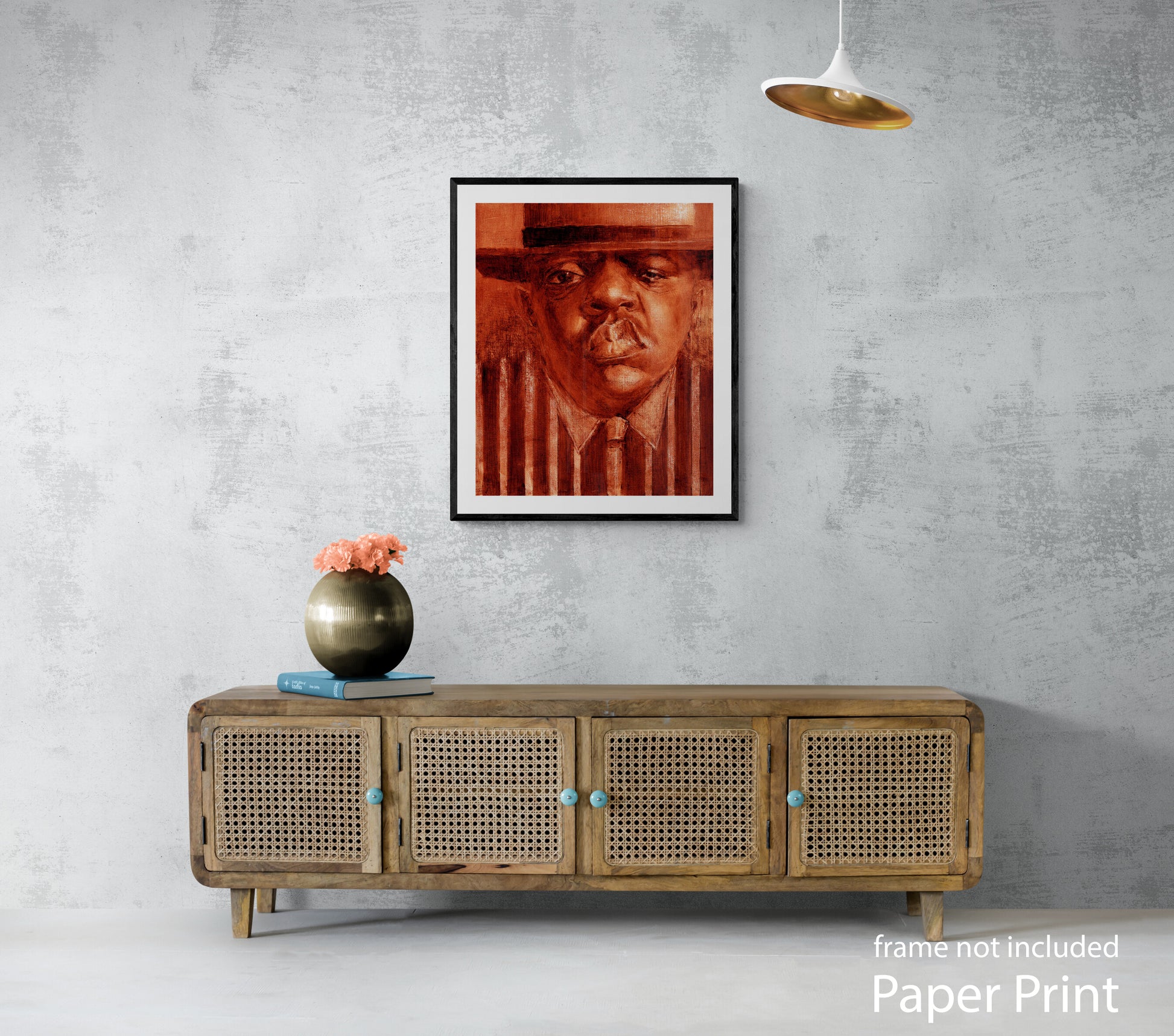 Wall art portrait of rapper BIGGIE by urban  artist Justin BUA