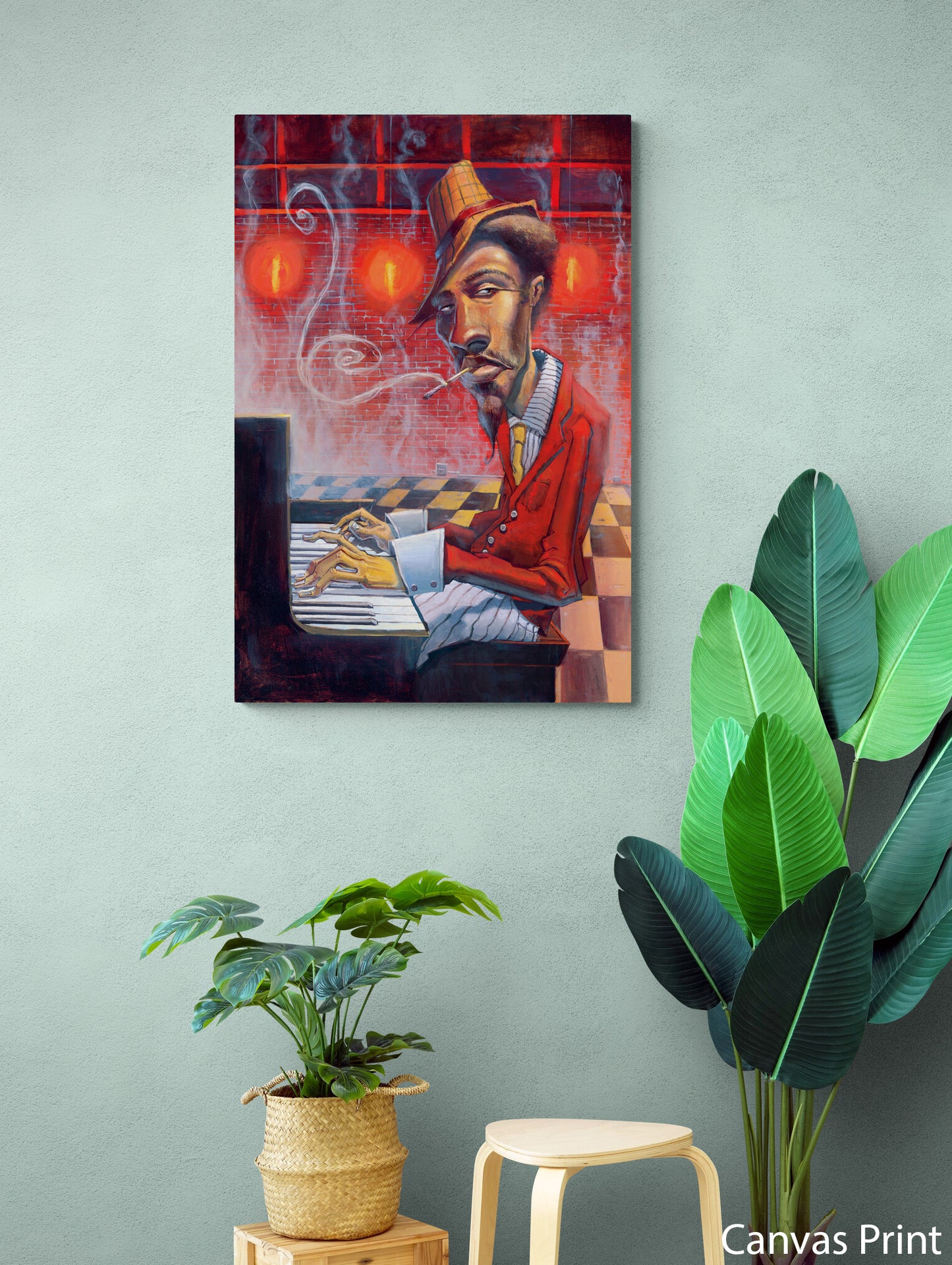 Jazz musician wall Art Print by contemporary urban artist Justin BUA
