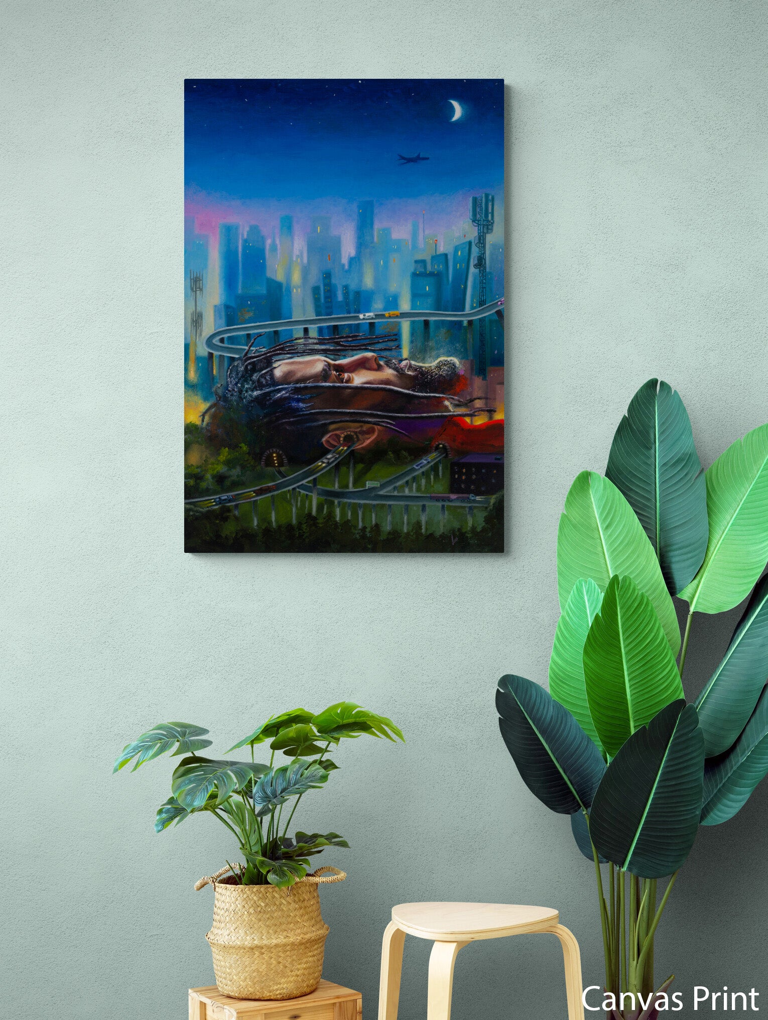 J COLE portrait Canvas art print by artist Justin Bua