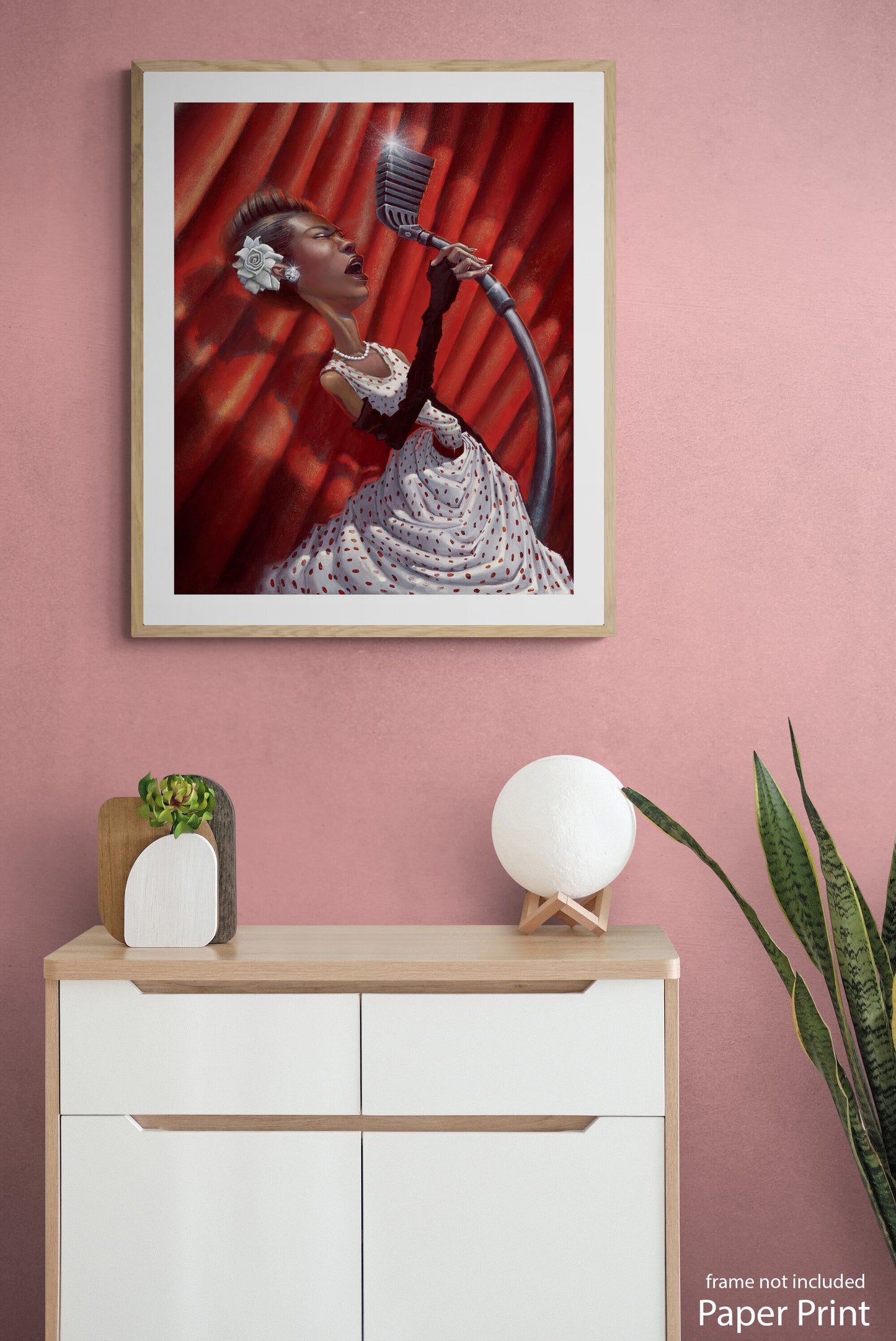 Billie Holiday Paper Art Print by artist Justin BUA