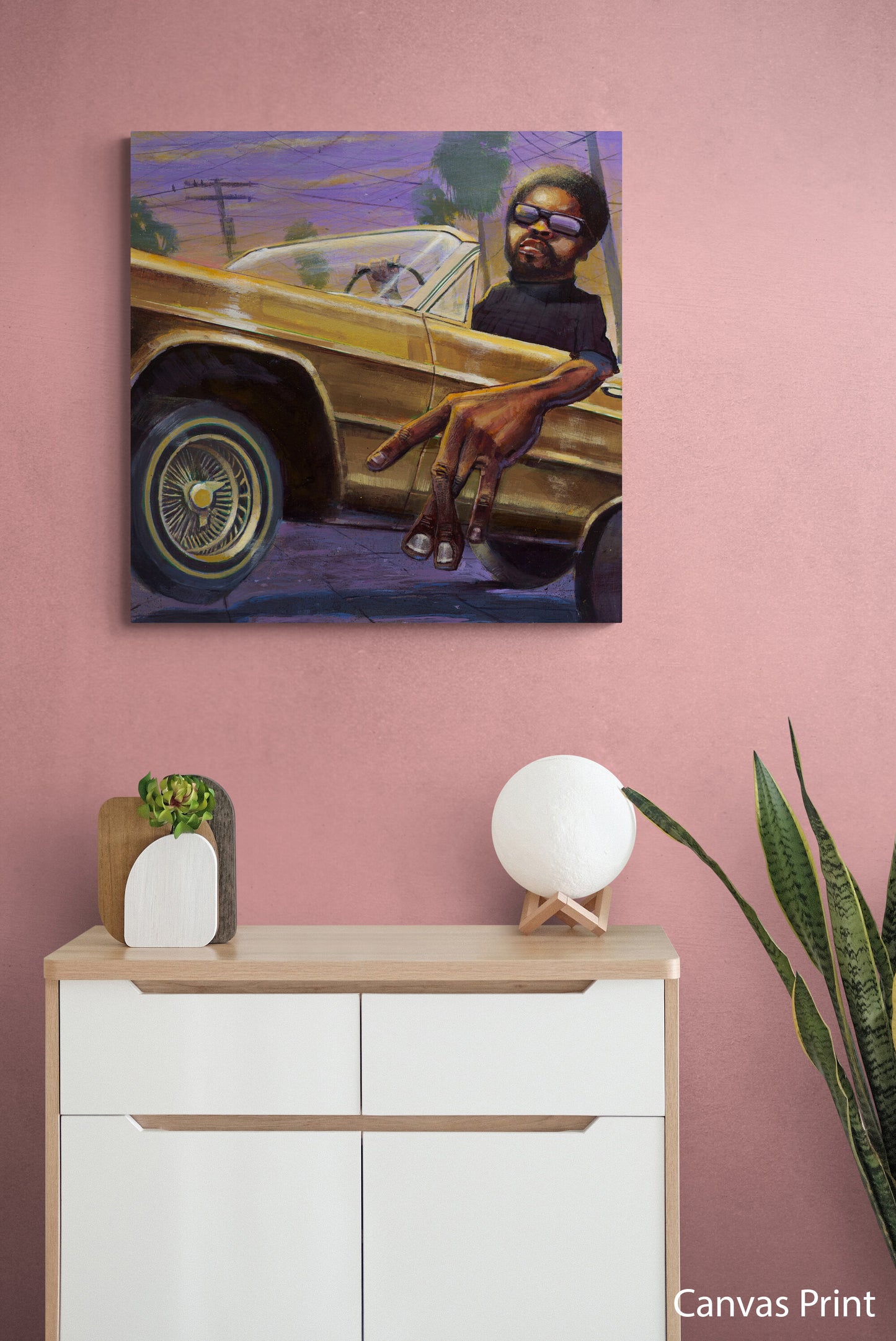 Ice Cube canvas wall Art by urban artist Justin BUA