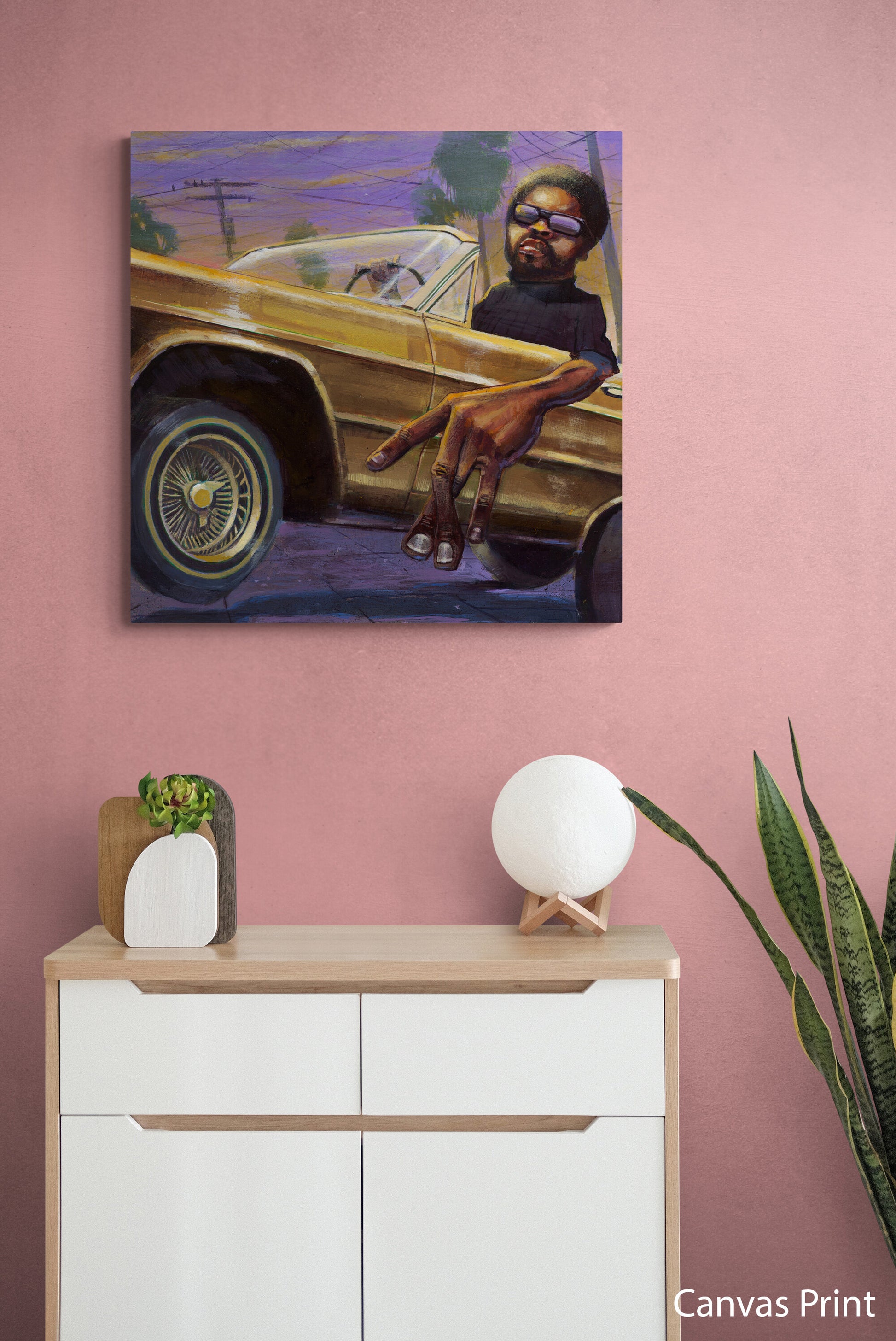 Ice Cube canvas wall Art by urban artist Justin BUA