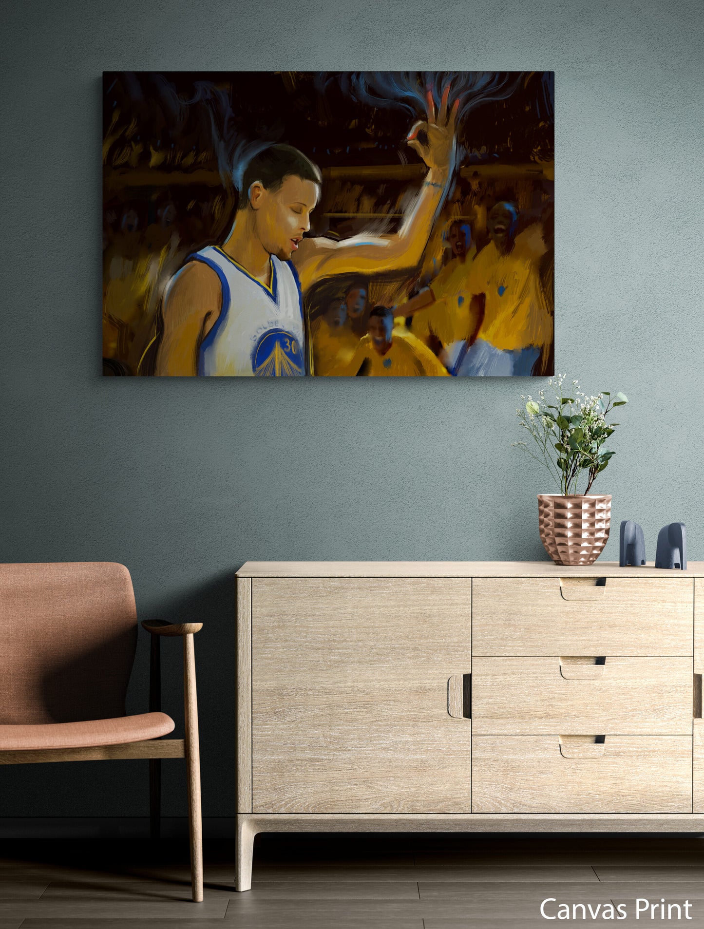 Stephen Curry canvas Art Print by urban artist Justin BUA