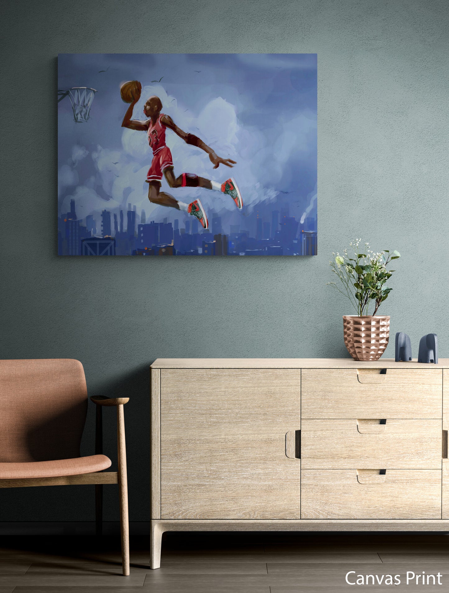 Michael Jordan Art Print by contemporary urban artist Justin BUA
