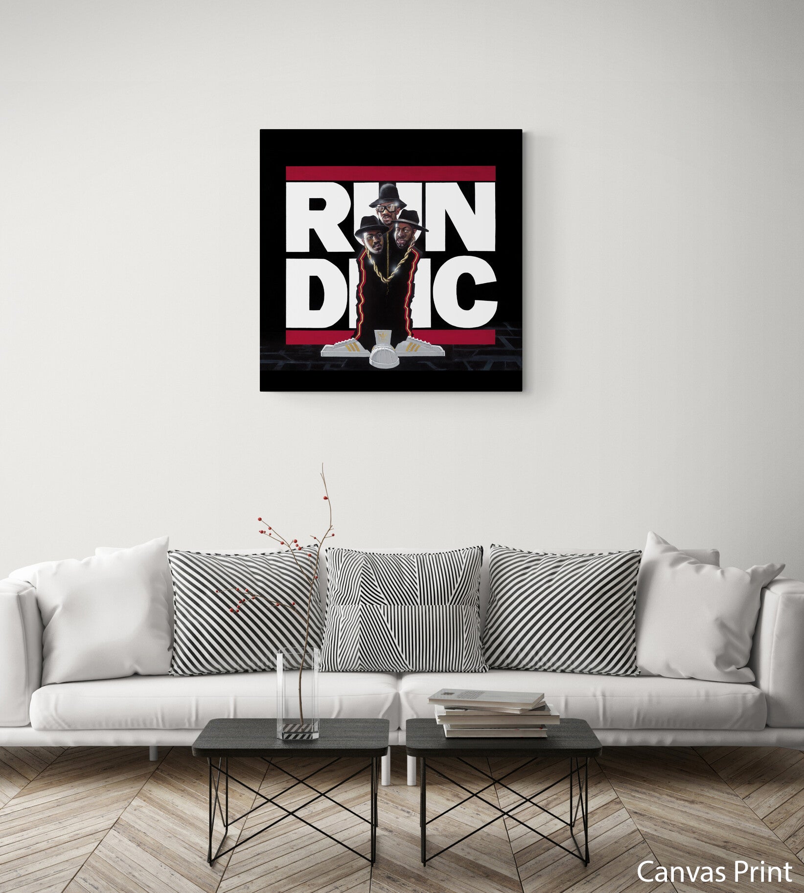 Run DMC canvas Wall Art by artist Justin BUA