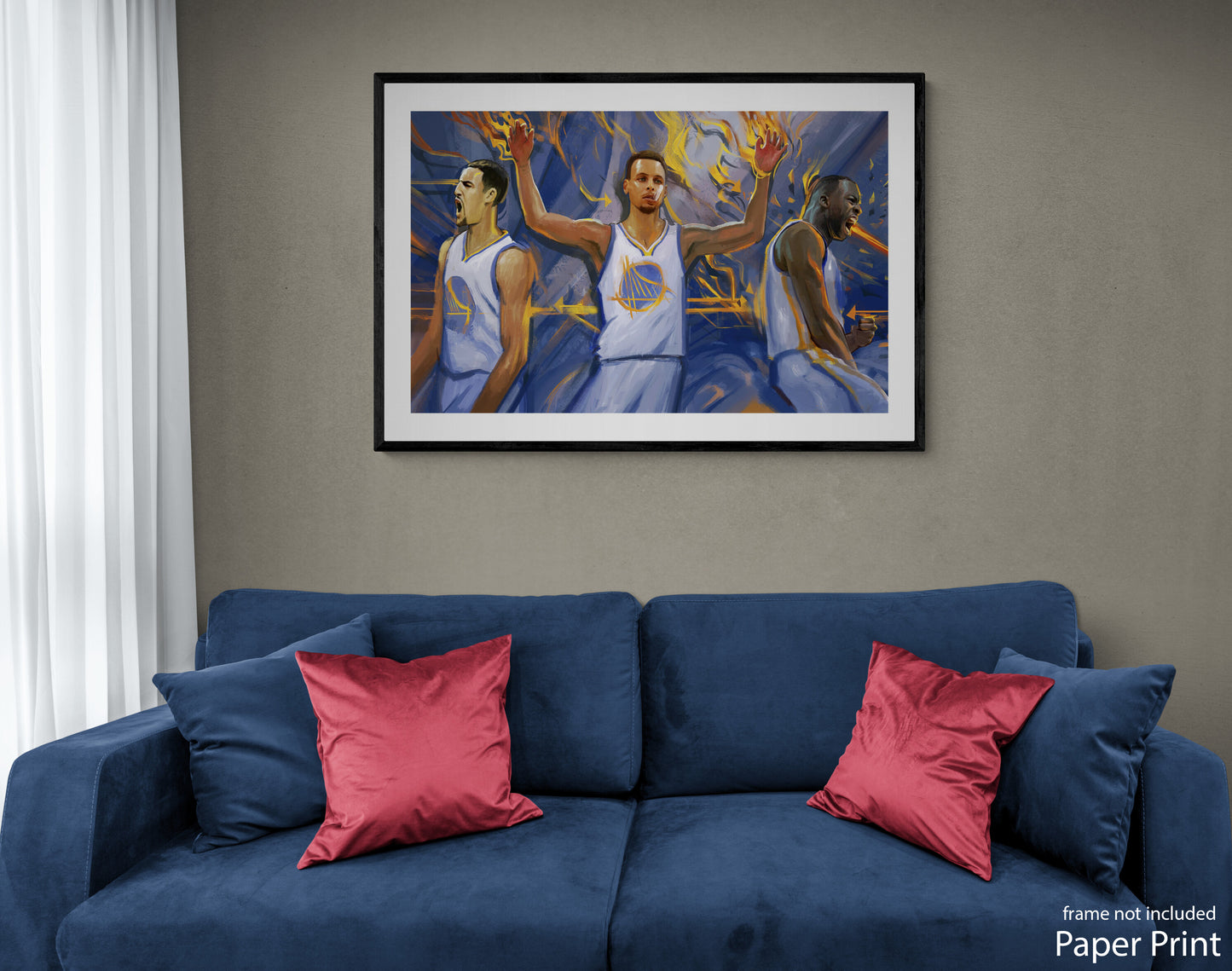 Golden State Warriors paper Art Print by artist Justin BUA