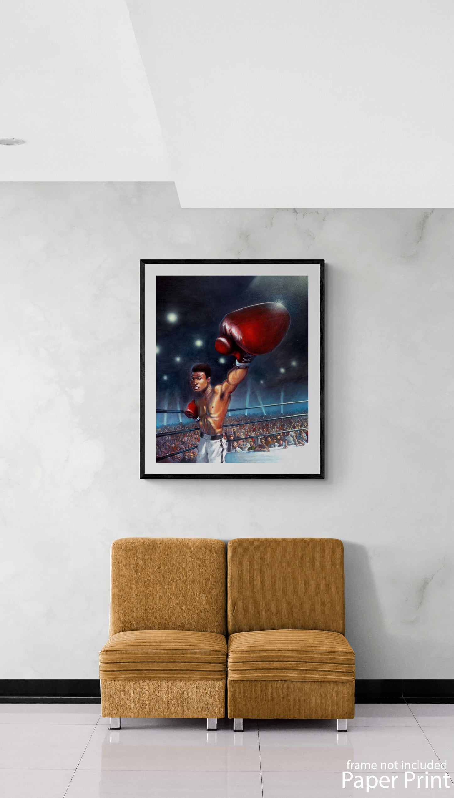Muhammad Ali paper Art Print by artist Justin BUA