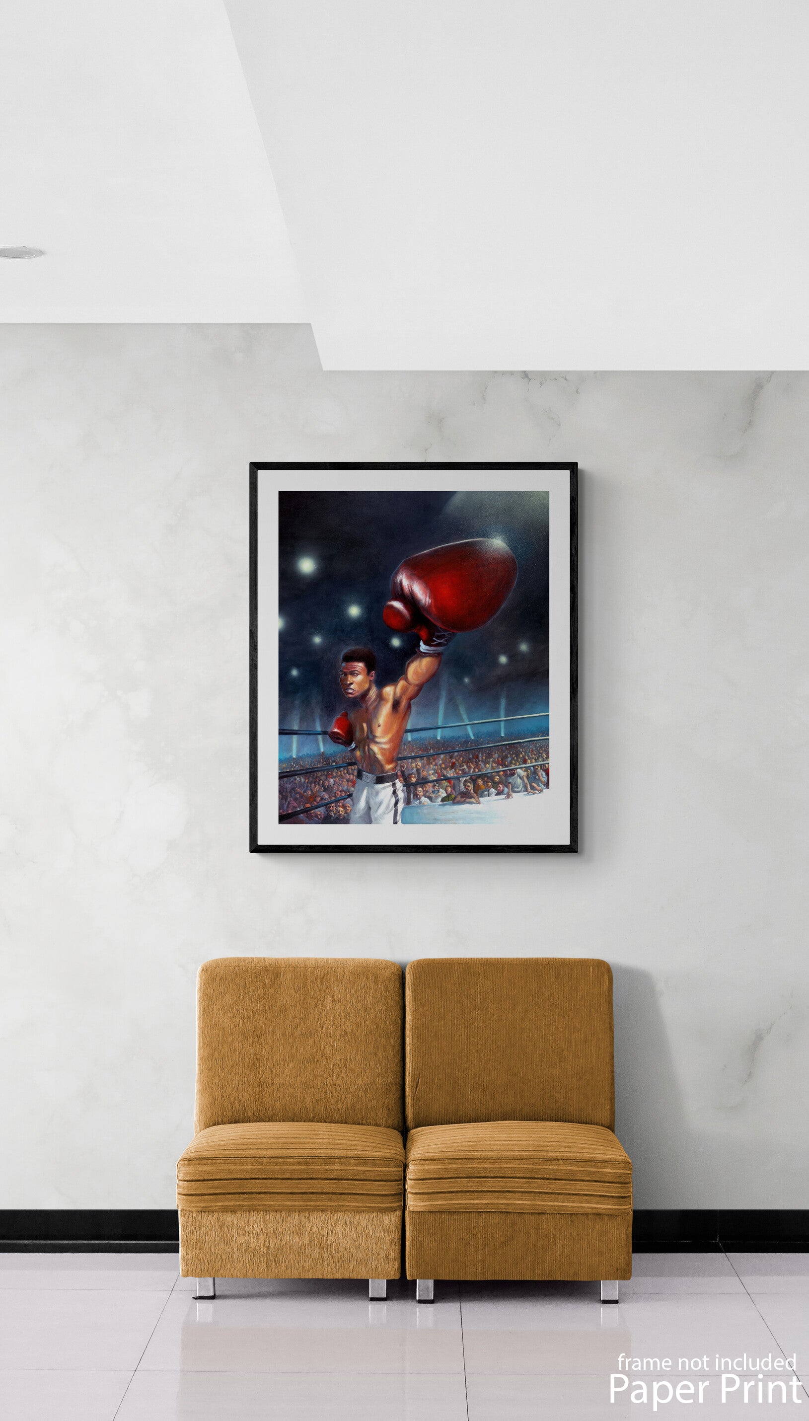 Muhammad Ali paper Art Print by artist Justin BUA