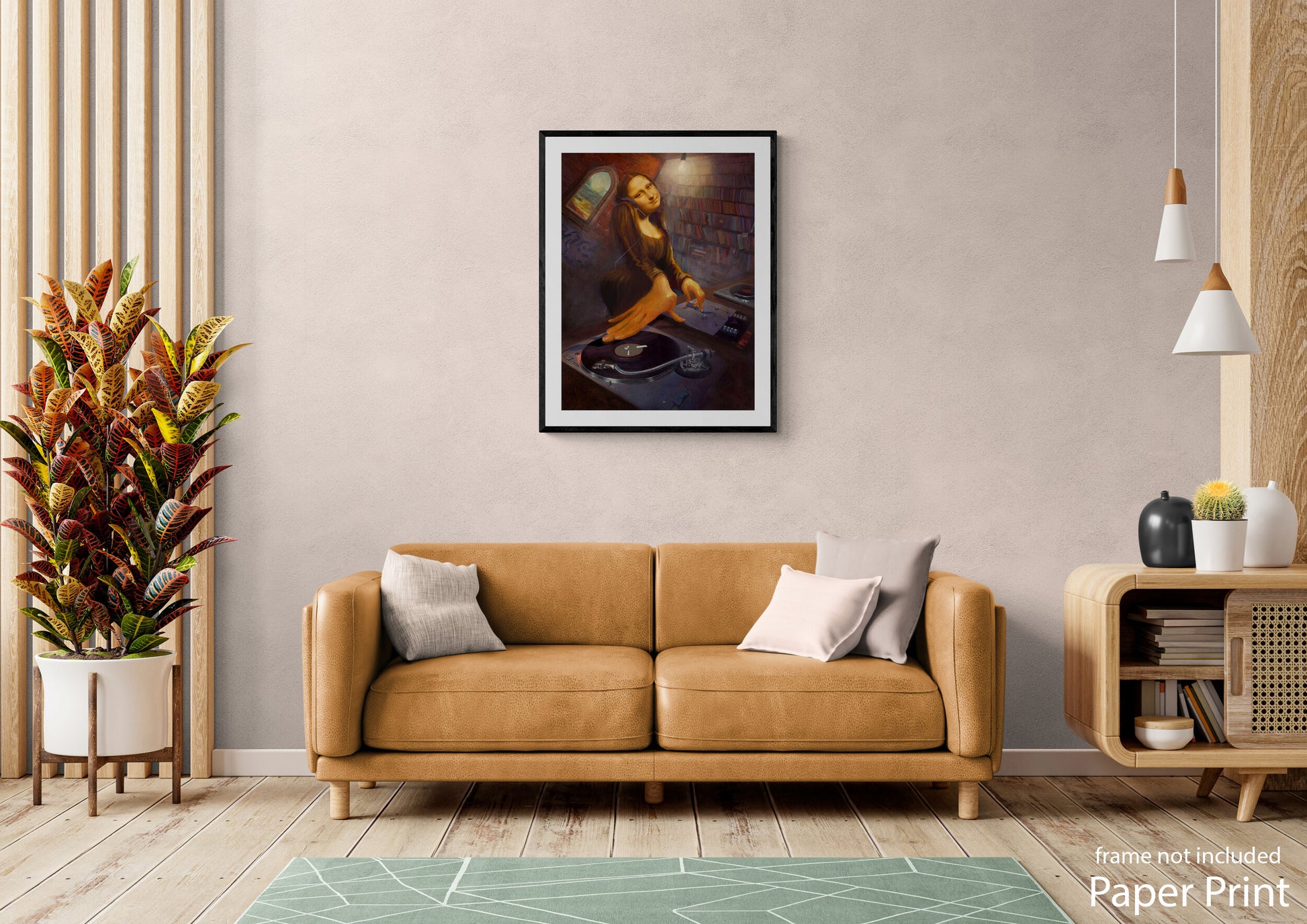 Classic Hip-Hop Mona Lisa Wall Art Print by urban artist Justin BUA
