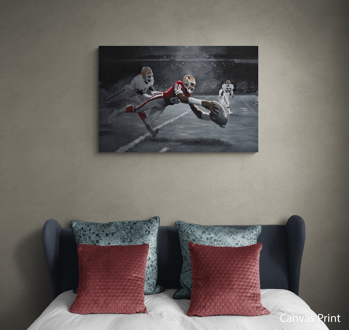 Jerry Rice canvas Art Print by urban artist Justin BUA
