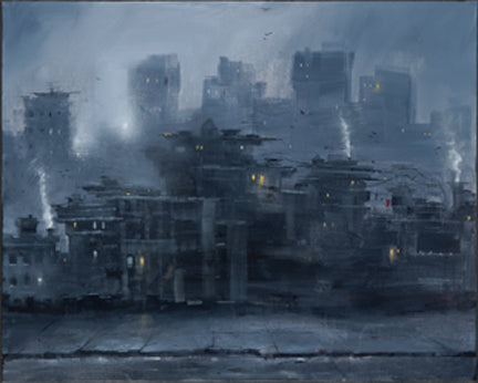 City scape Art Print by contemporary urban artist Justin BUA