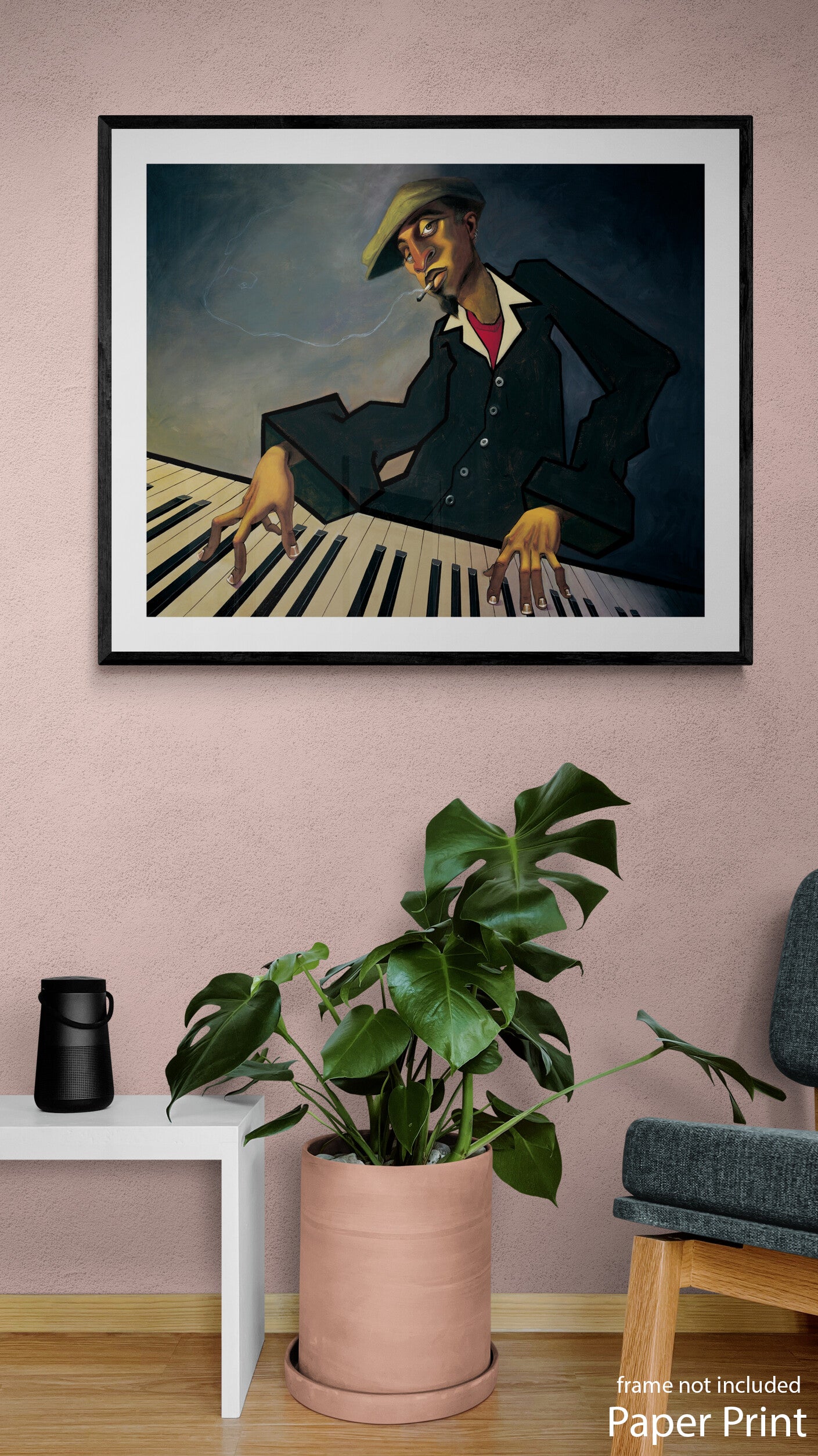 Urban Jazz Paper Art Print by urban artist Justin BUA