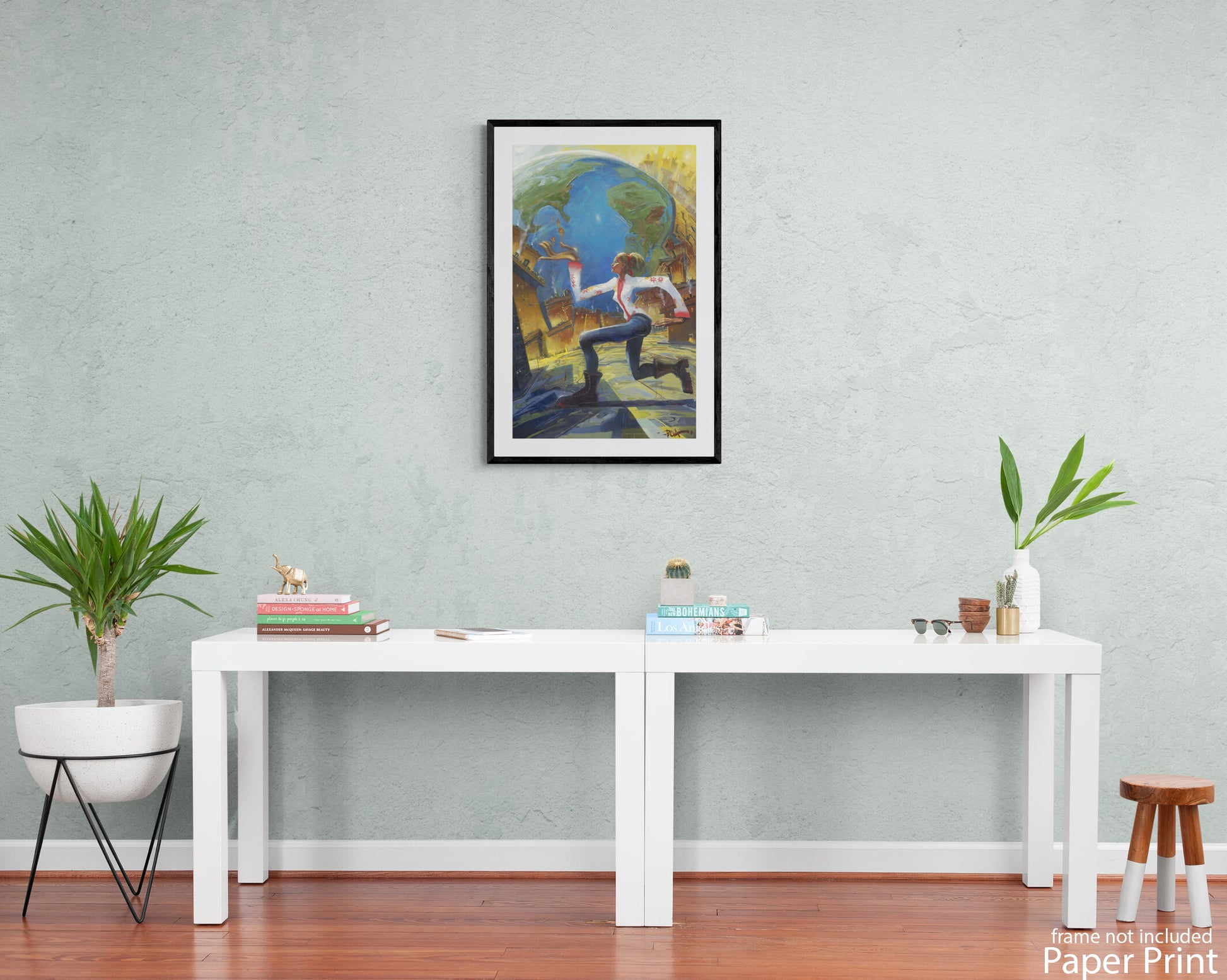 Woman Power paper Art Print by artist Justin BUA