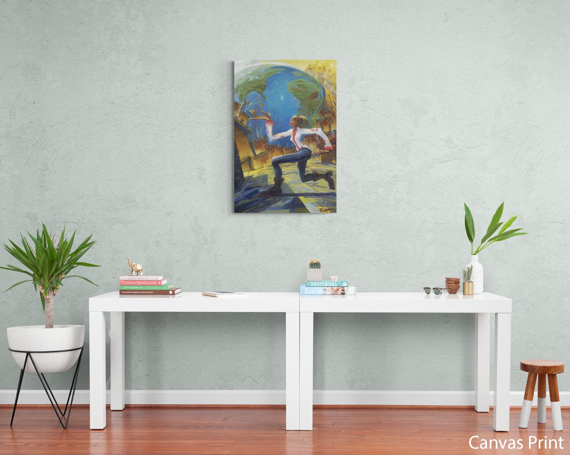 Woman Power canvas Art Print by artist Justin BUA