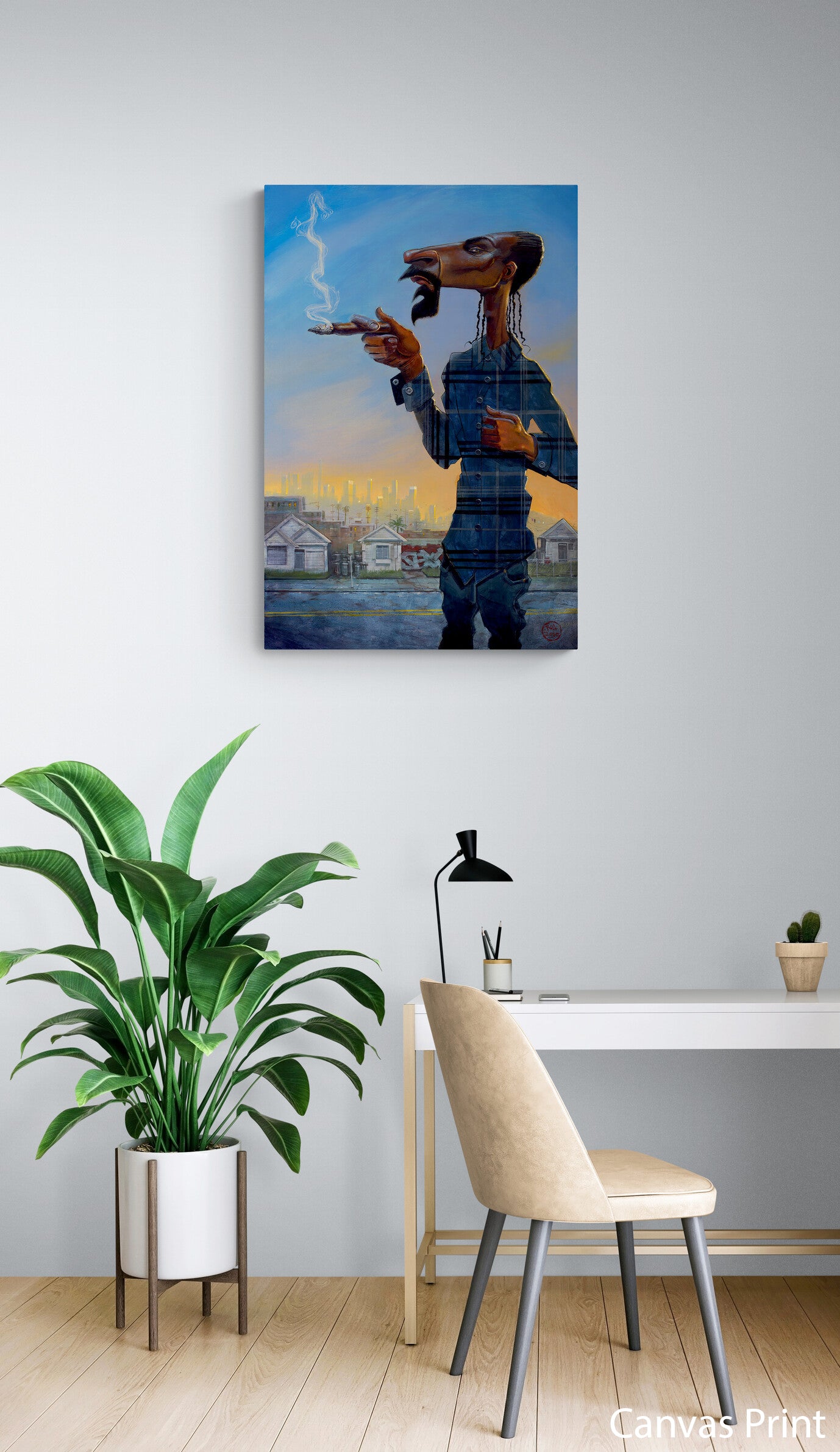 Snoop Dogg canvas Wall Art by artist Justin BUA