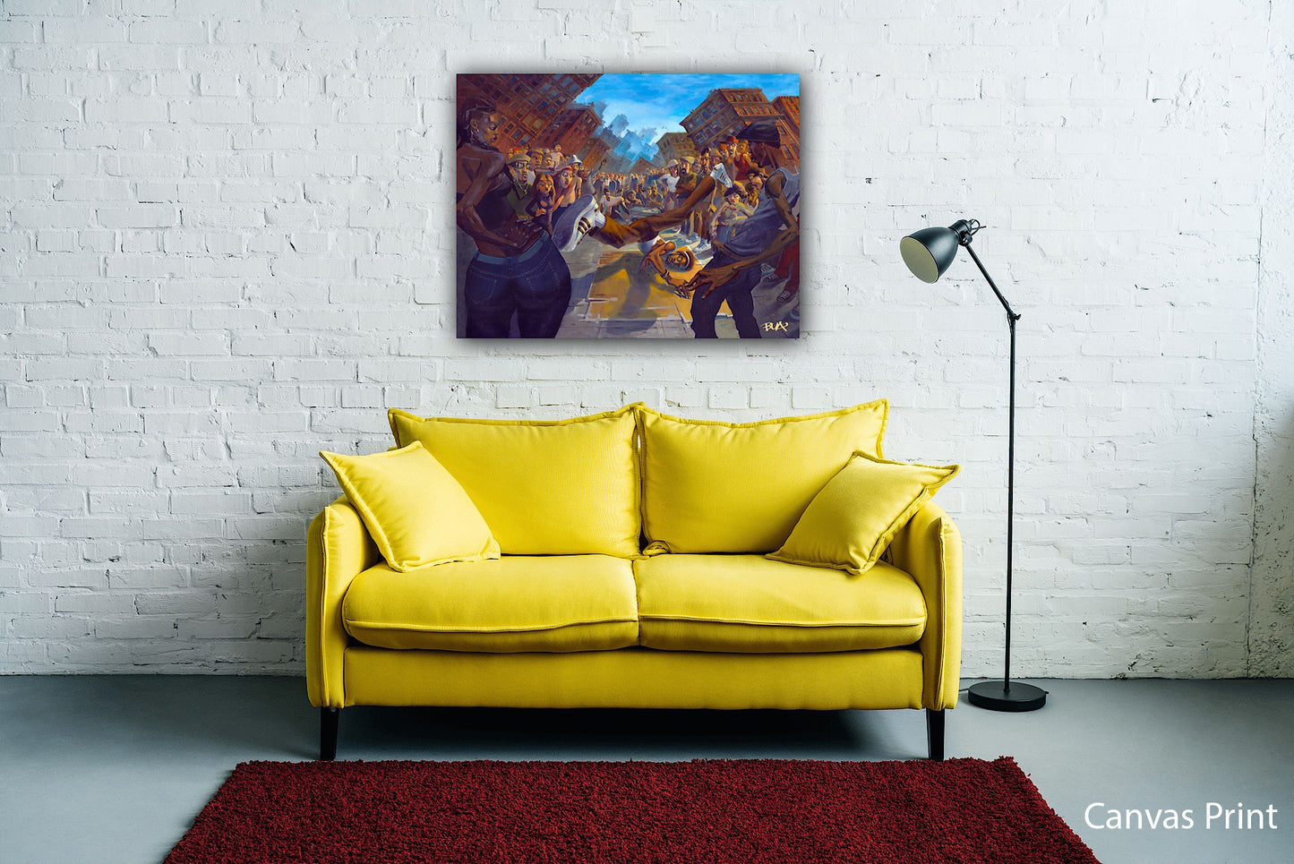 Breakdancing Wall art canvas Print by urban artist Justin BUA