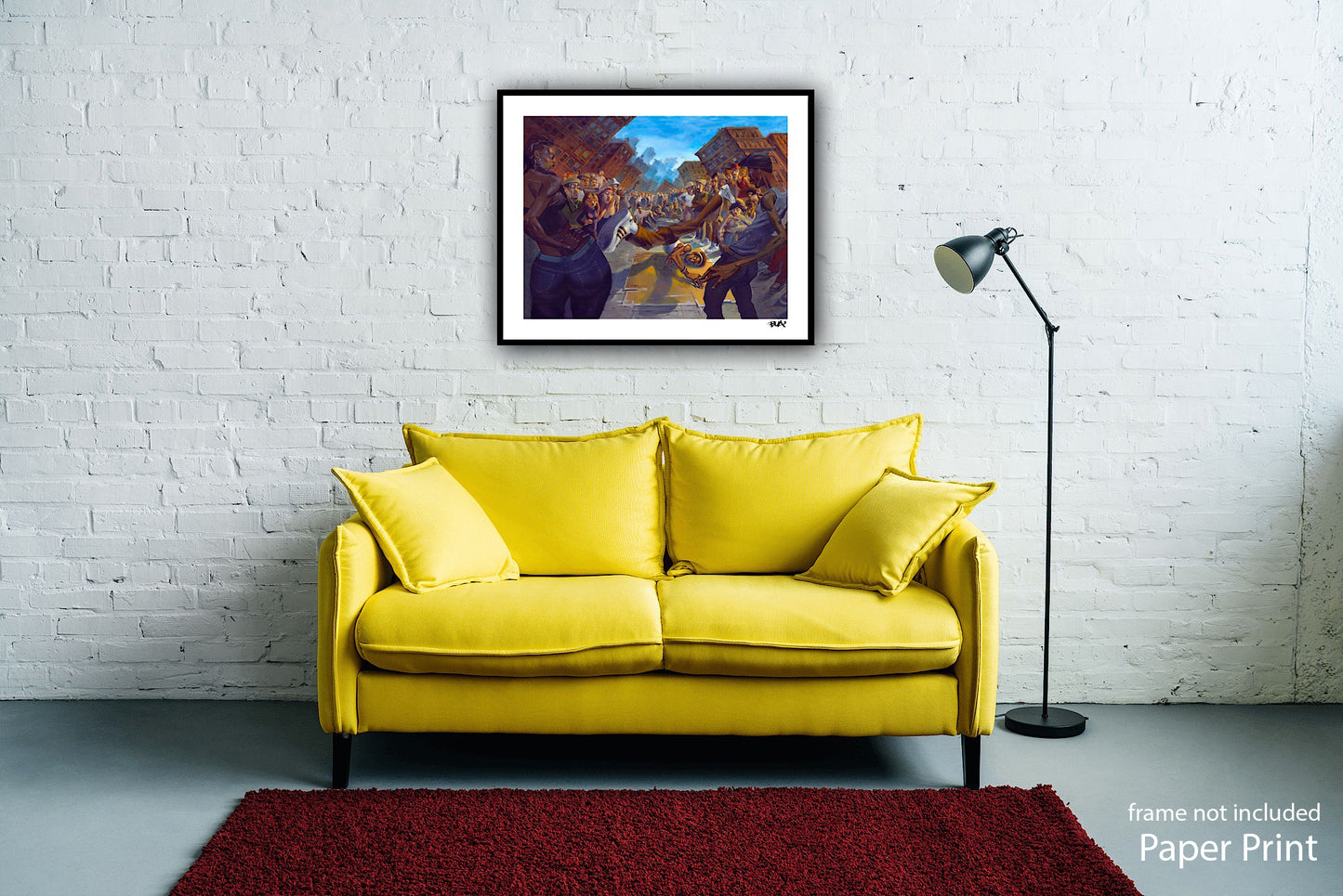 Breakdancing Wall fine art Print  by urban  artist Justin BUA