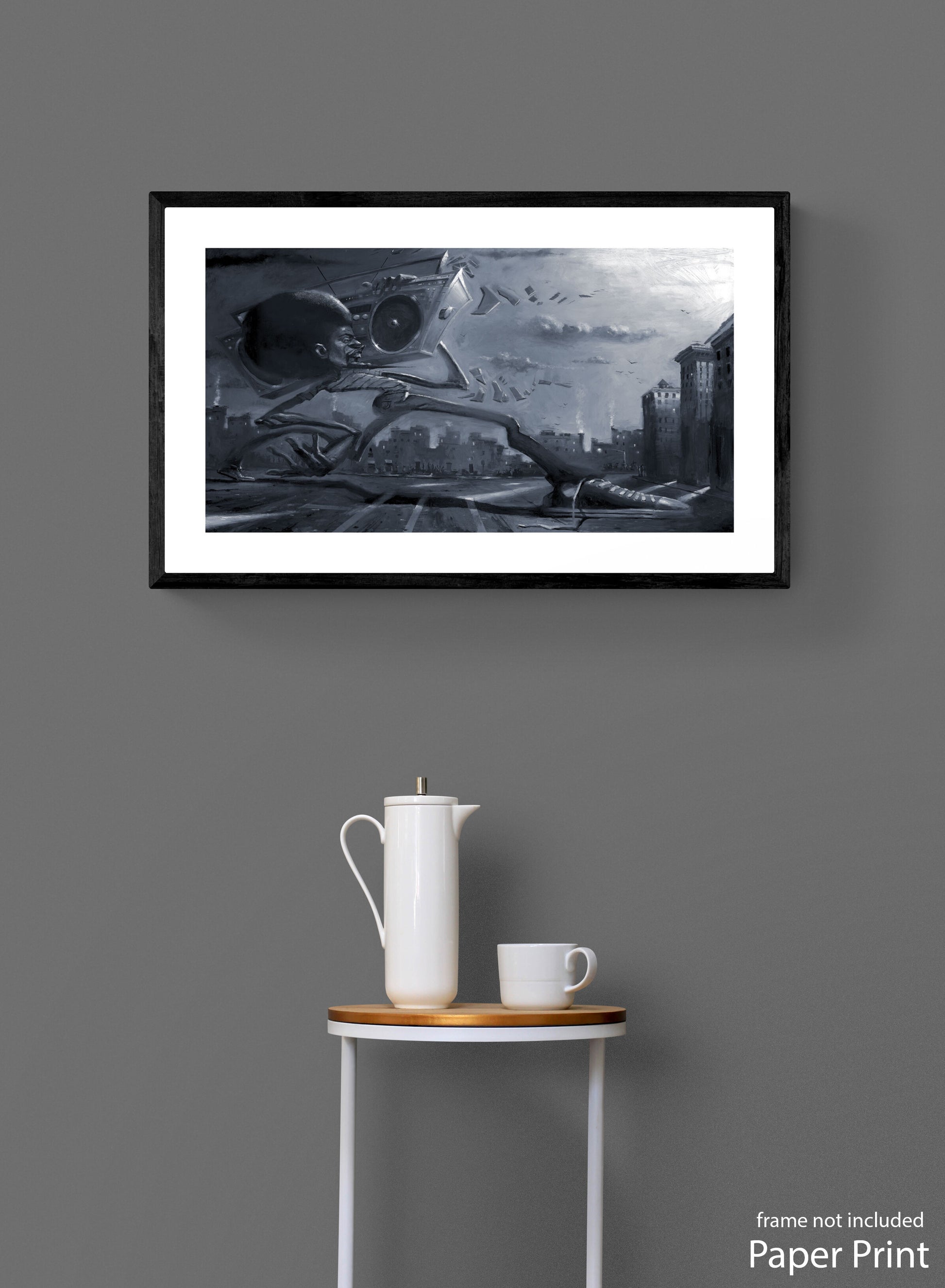 Boombox paper Art Print by artist Justin BUA