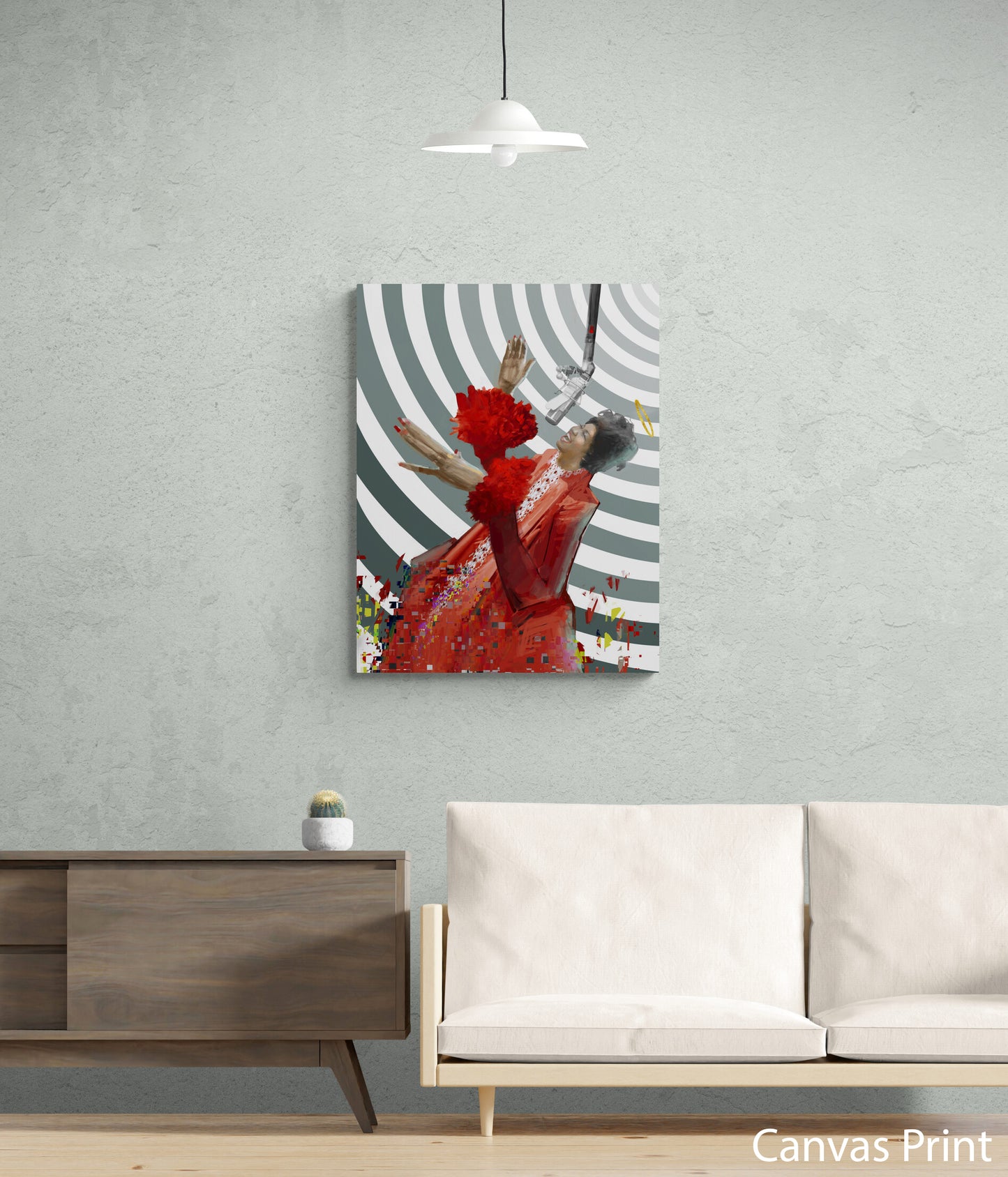 Aretha Franklin canvas Wall Art by artist Justin BUA