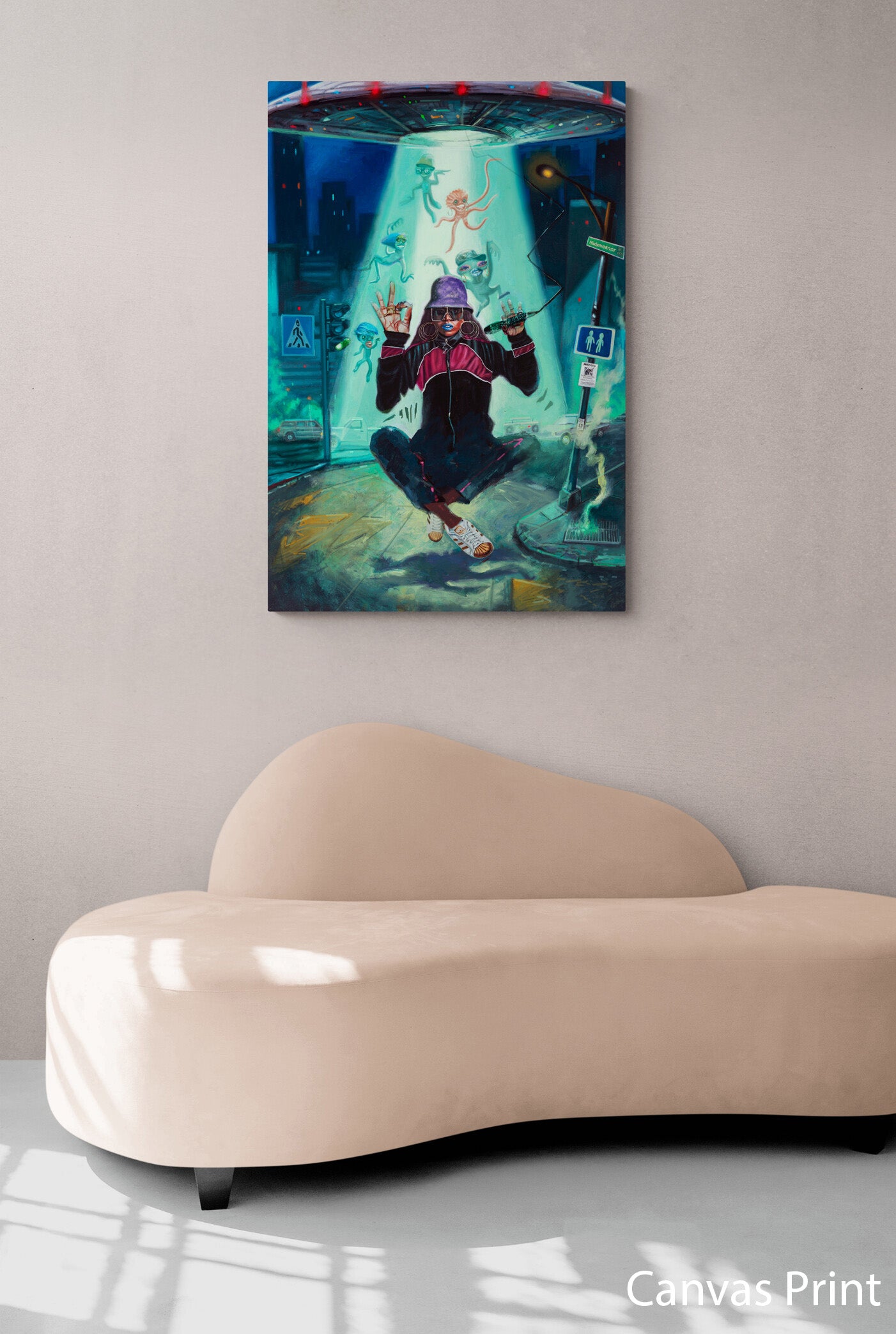 female hip-hop artist missy elliott wall art canvas print by artist Justin Bua