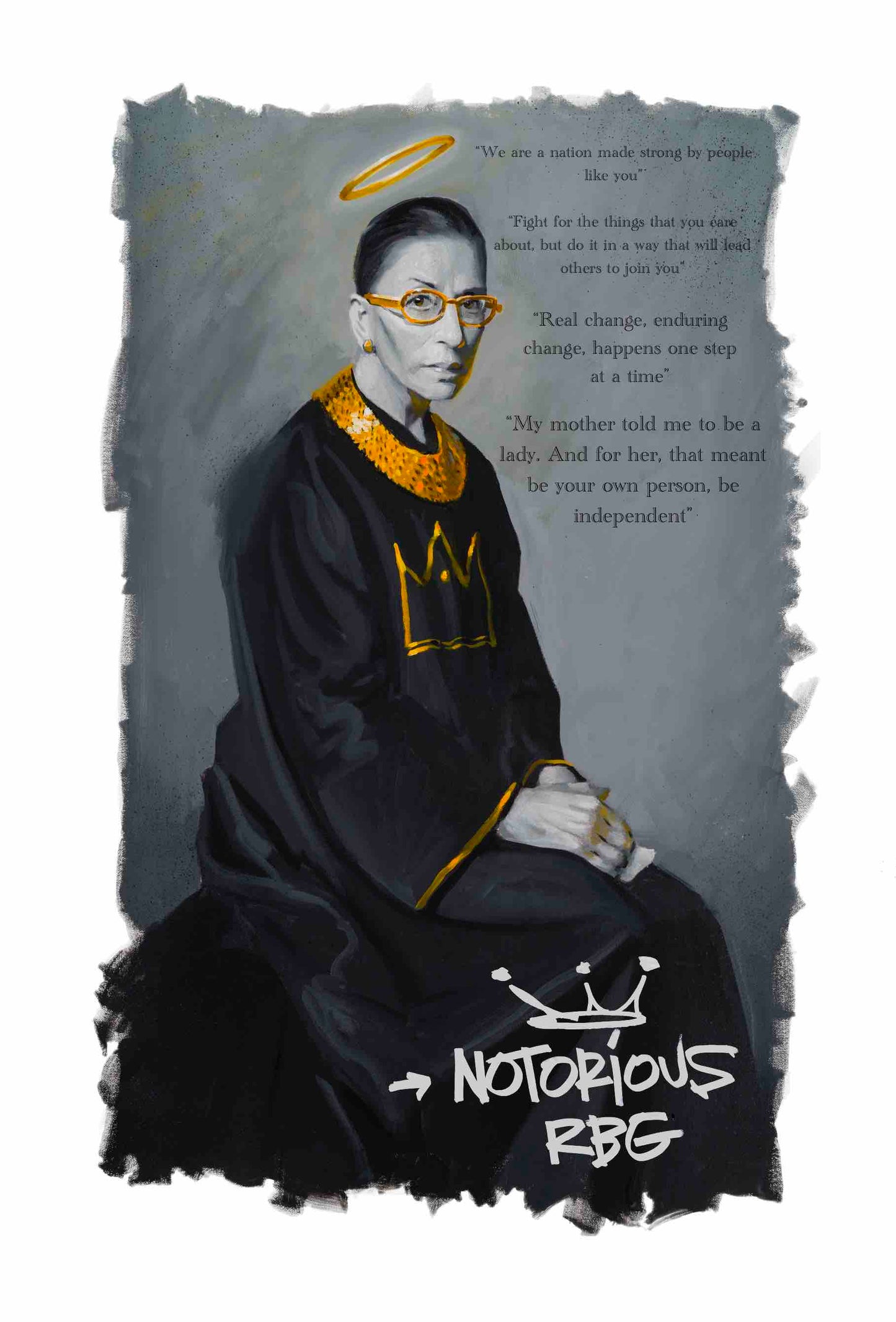 Ruth Bader Ginsburg Art Print by artist Justin Bua