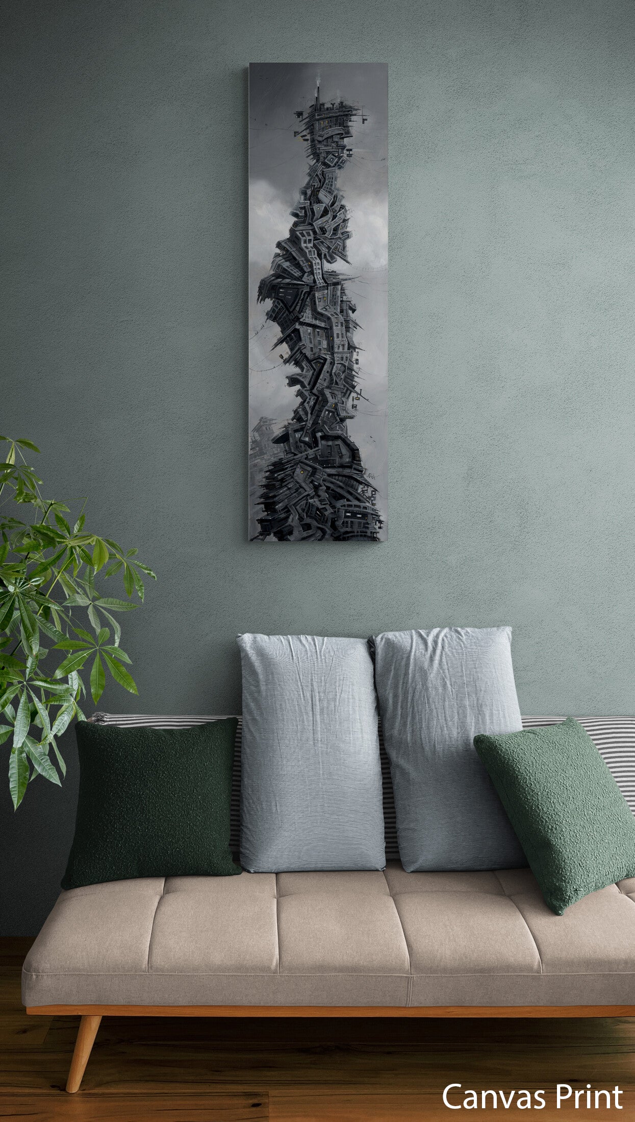 Urban City canvas Art Print by artist Justin BUA