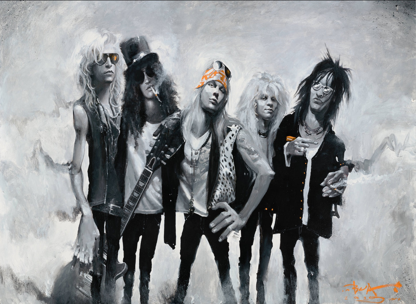 Guns N Roses Art Print by artist Justin BUA