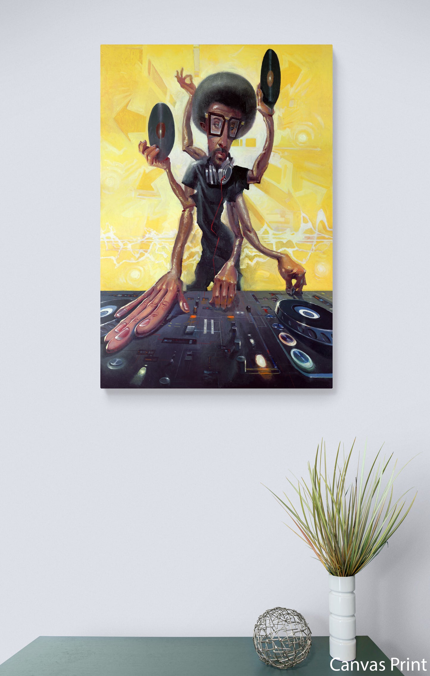 Turn Tables canvas Art Print by artist Justin BUA
