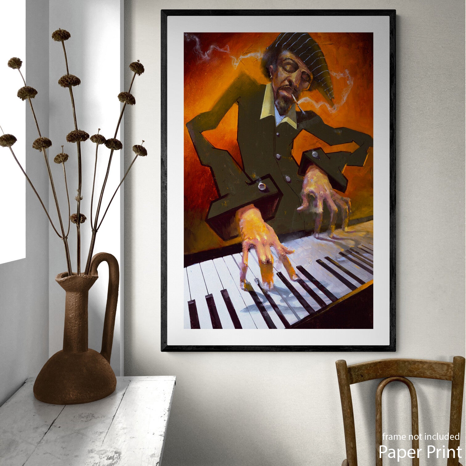 Jazz Piano Paper Art Print by urban artist Justin BUA