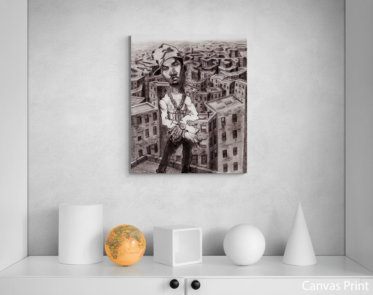 Nasty Nas canvas Art Print by urban artist Justin BUA