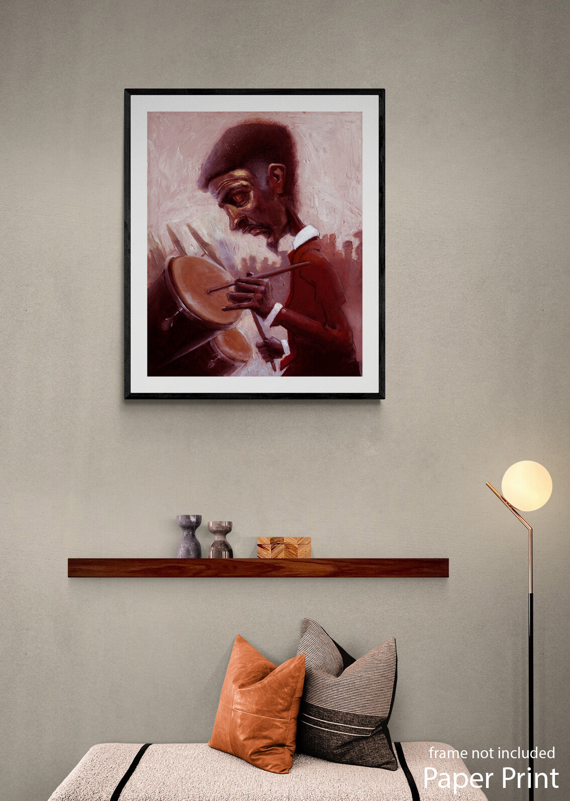 Urban Jazz paper art print by contemporary urban artist Justin BUA