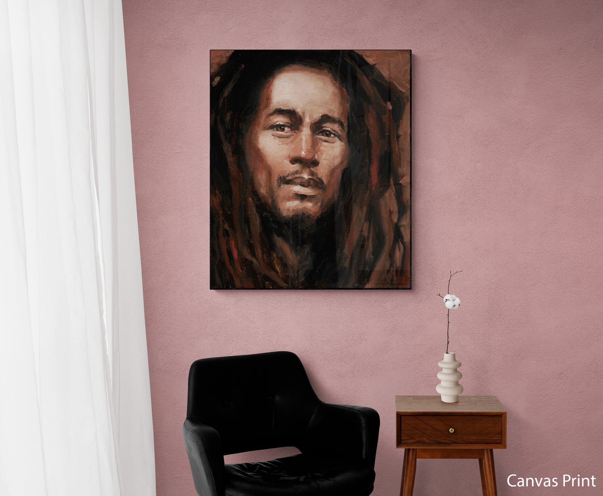 Bob Marley Wall canvas Art Print by artist Justin BUA