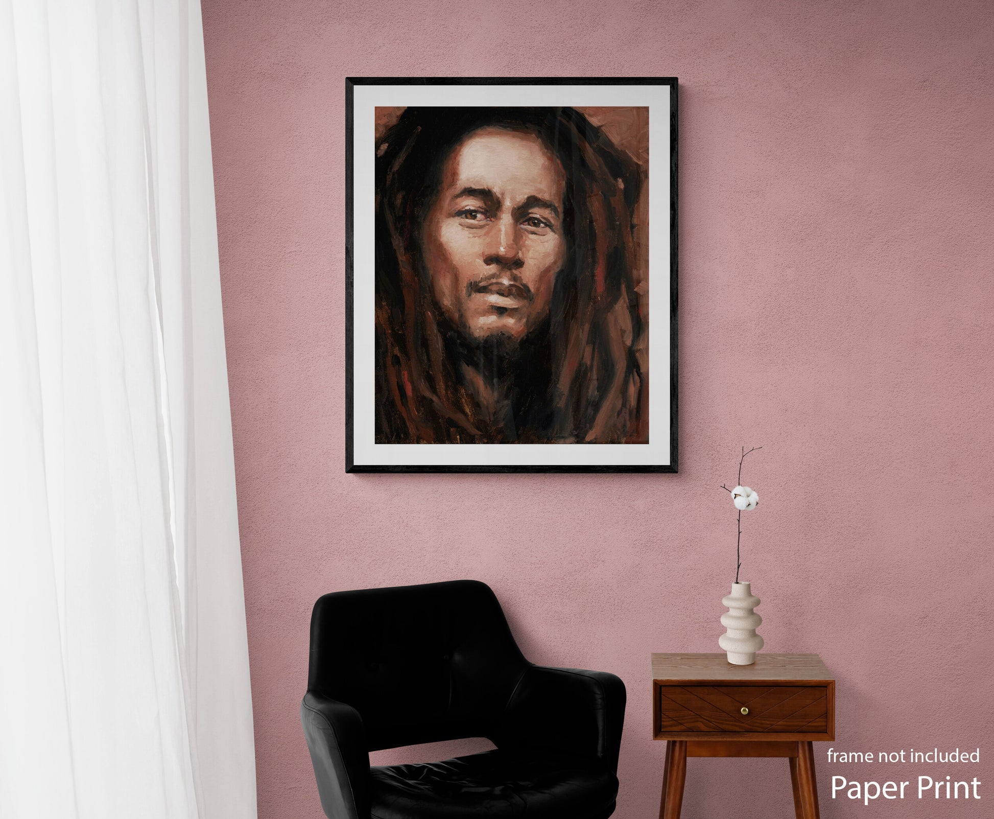 Bob Marley Wall  paper Art Print by artist Justin BUA