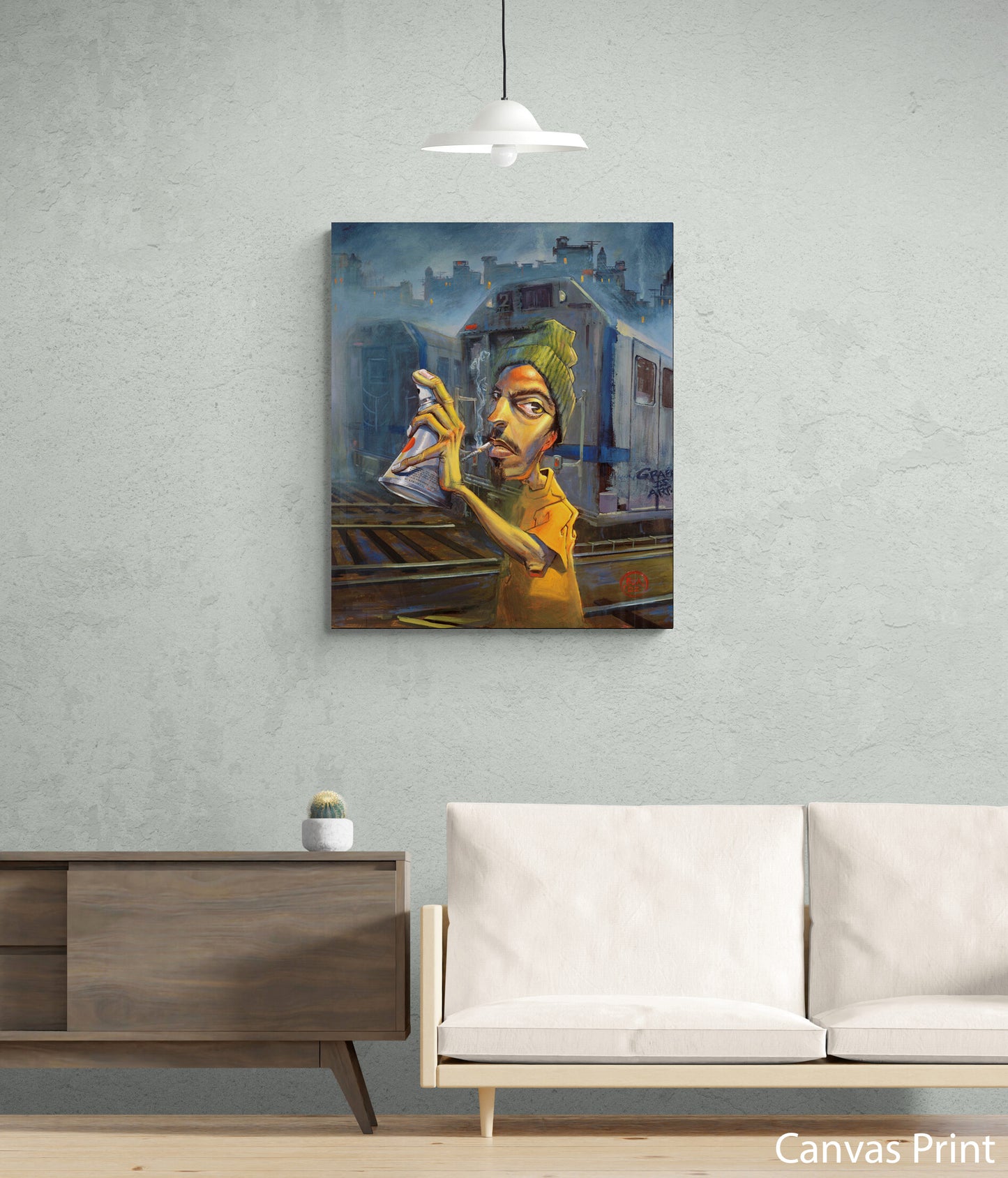 New York City Graffiti canvas Art Print by artist Justin BUA