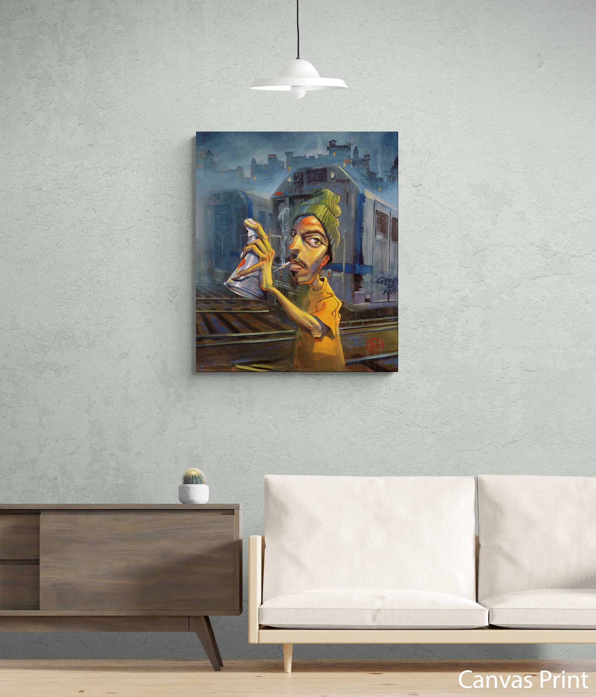 New York City Graffiti canvas Art Print by artist Justin BUA