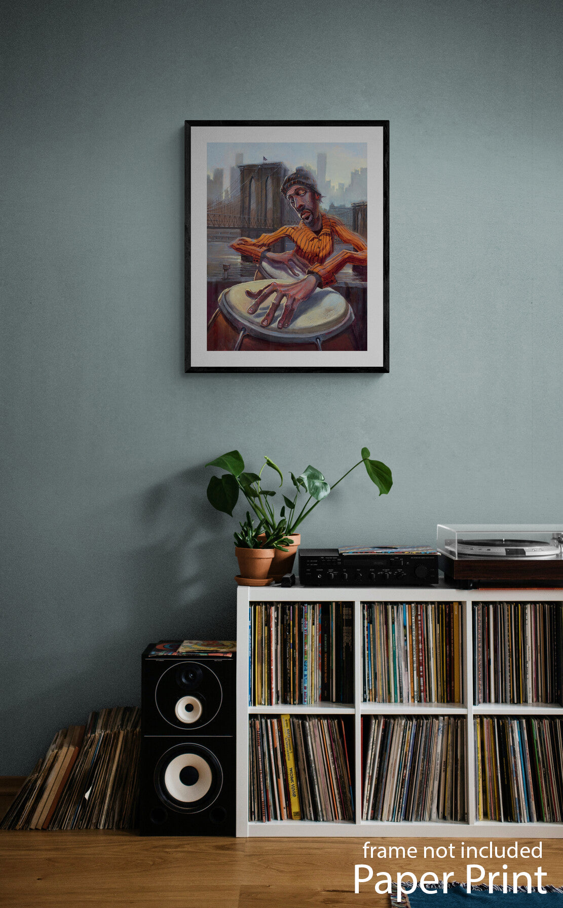 New York musician  paper Art Print by artist Justin BUA