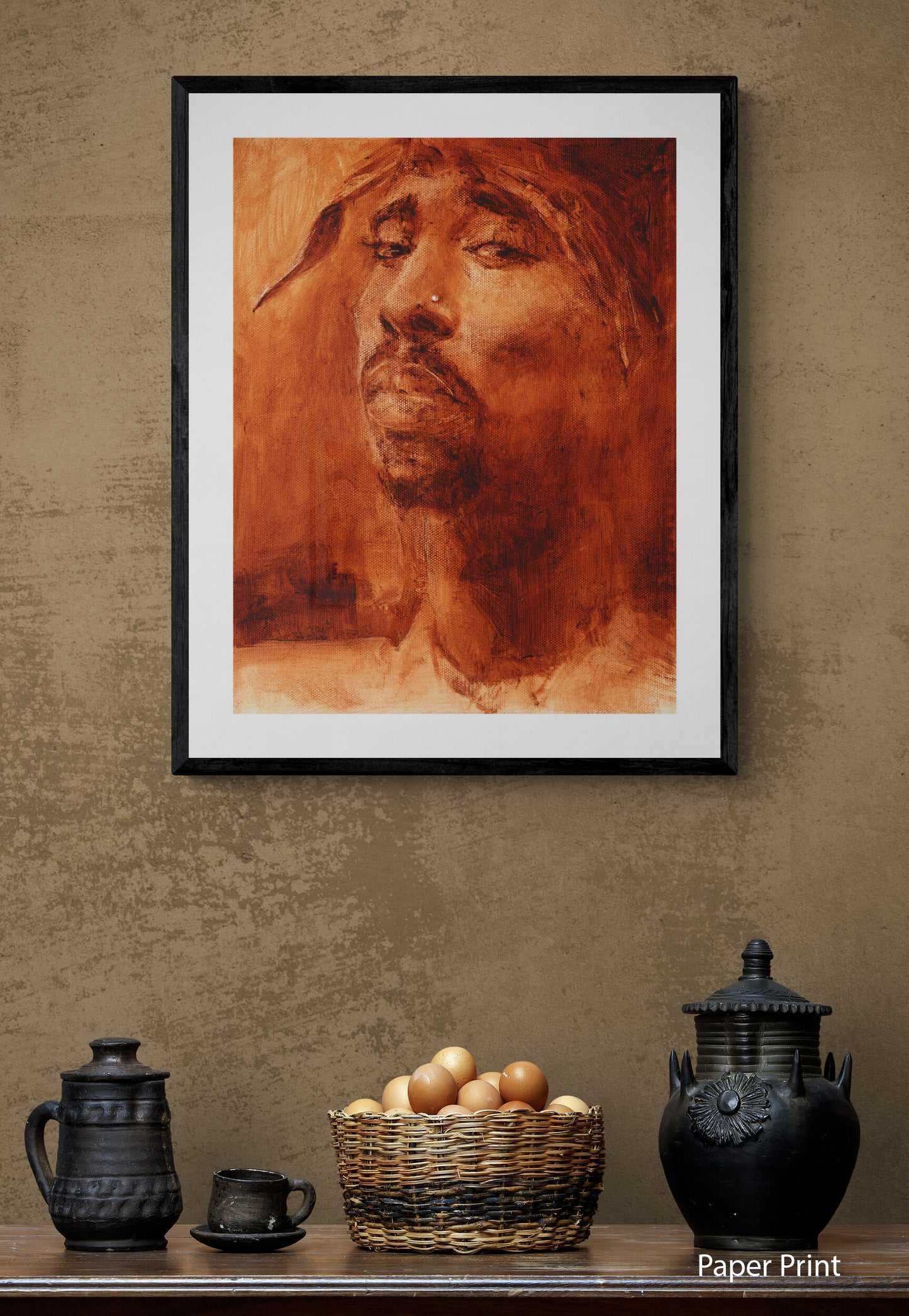 TUPAC SHAKUR paper art print by artist Justin Bua