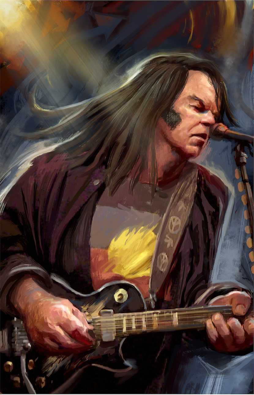 Neil Young Wall Art by urban artist Justin BUA