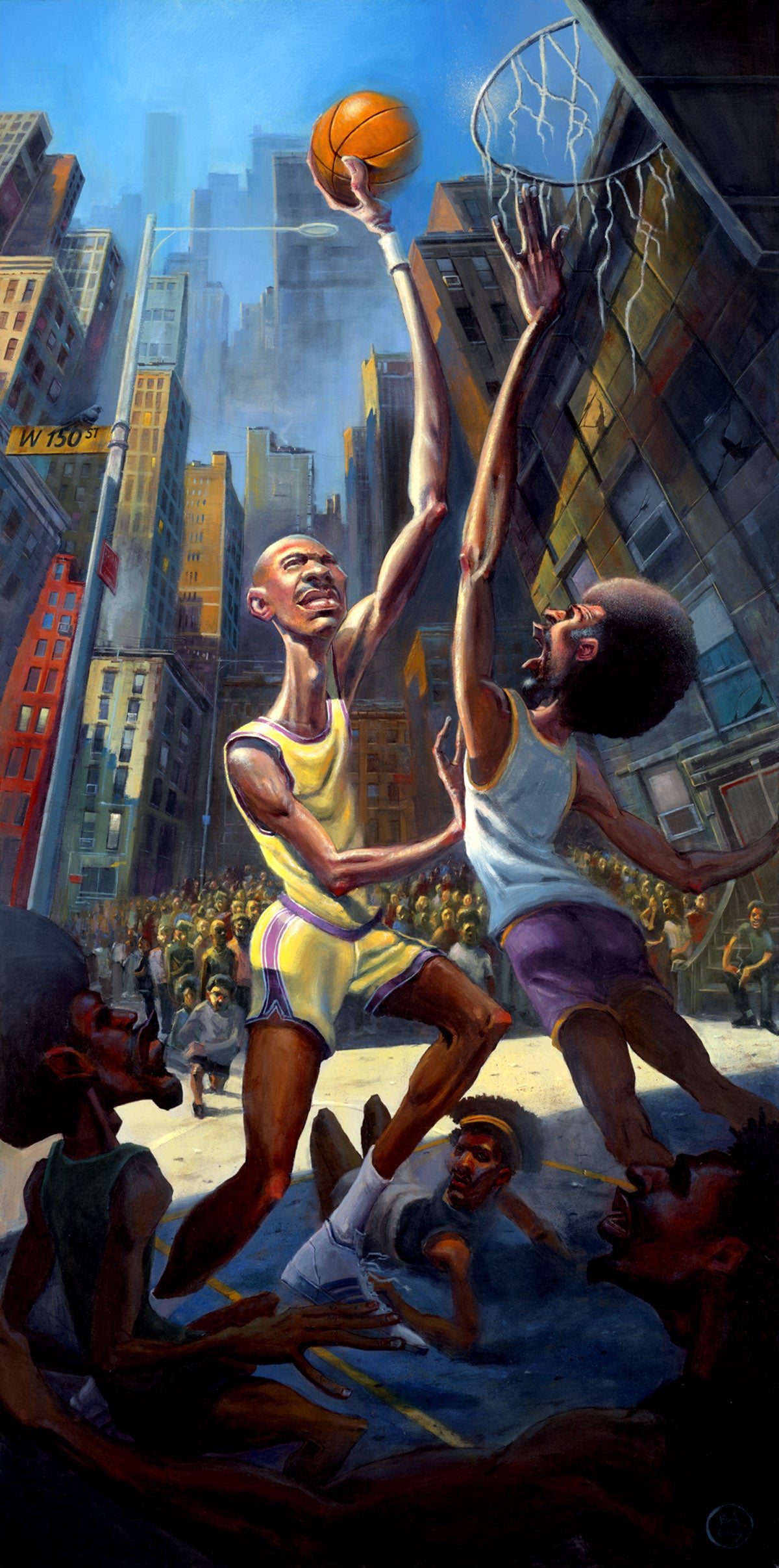 Urban Basketball Art Print by artist Justin Bua