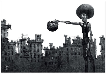 basketball wall art by artist Justin BUA