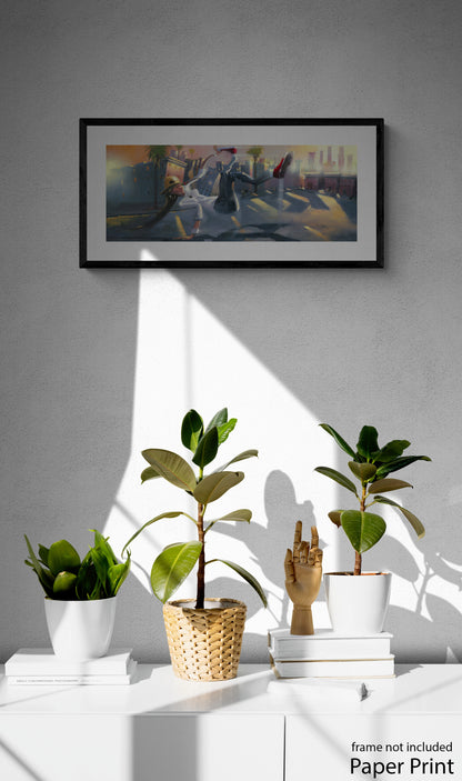 B-Girl paper Art Print by artist Justin BUA 